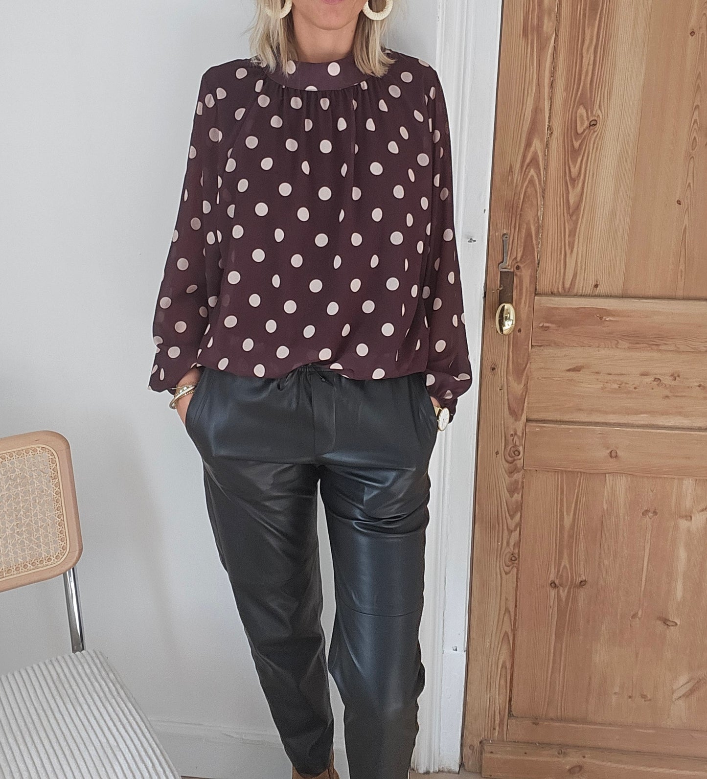 Blouse à pois chocolat