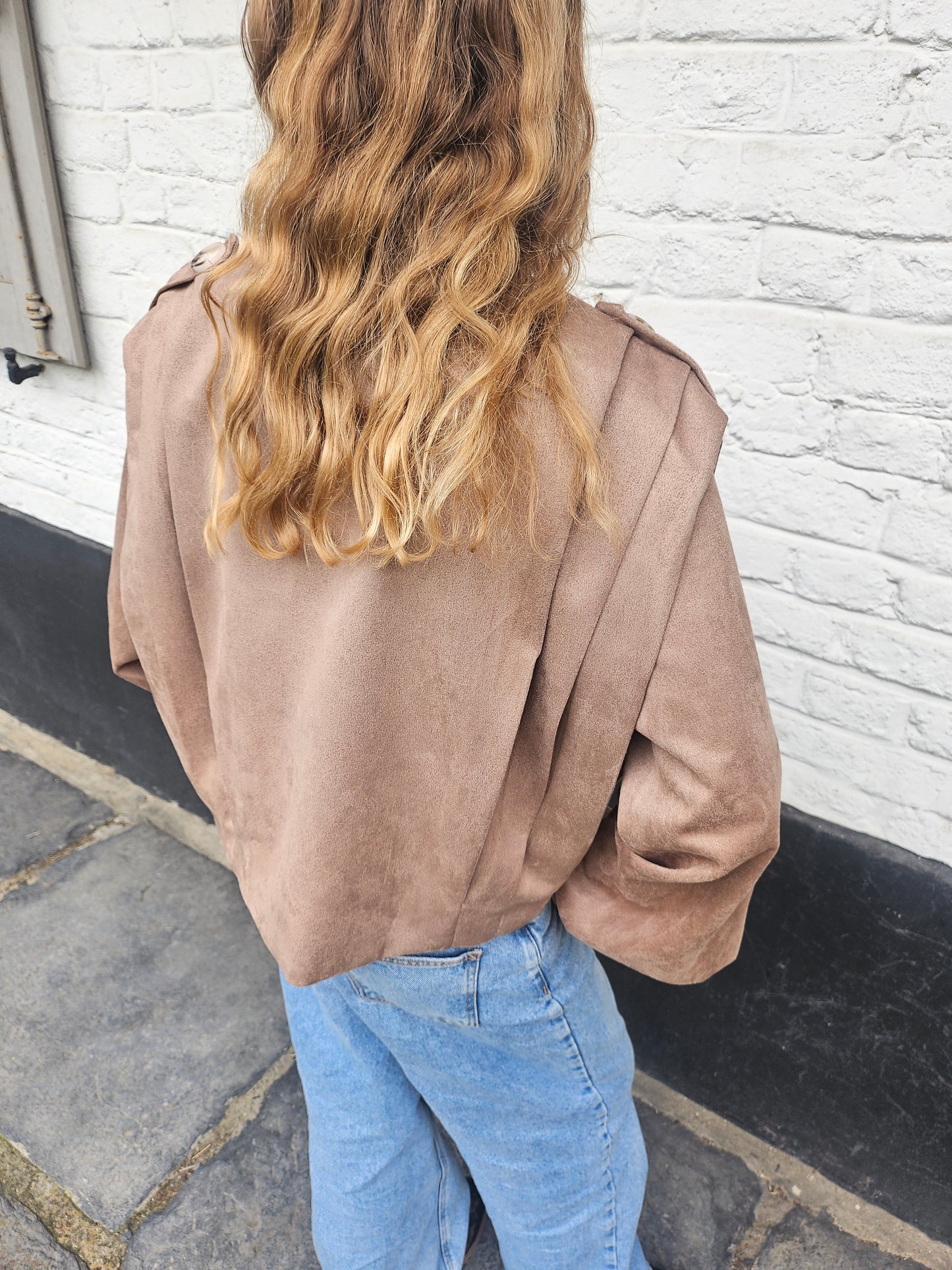 Veste en suédine camel