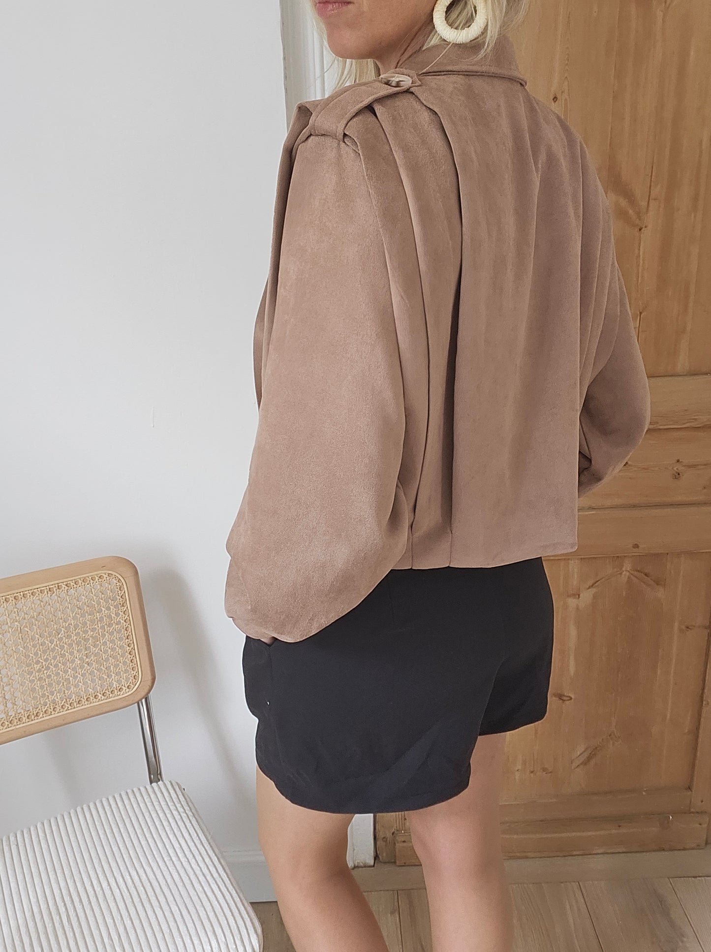 Veste en suédine camel