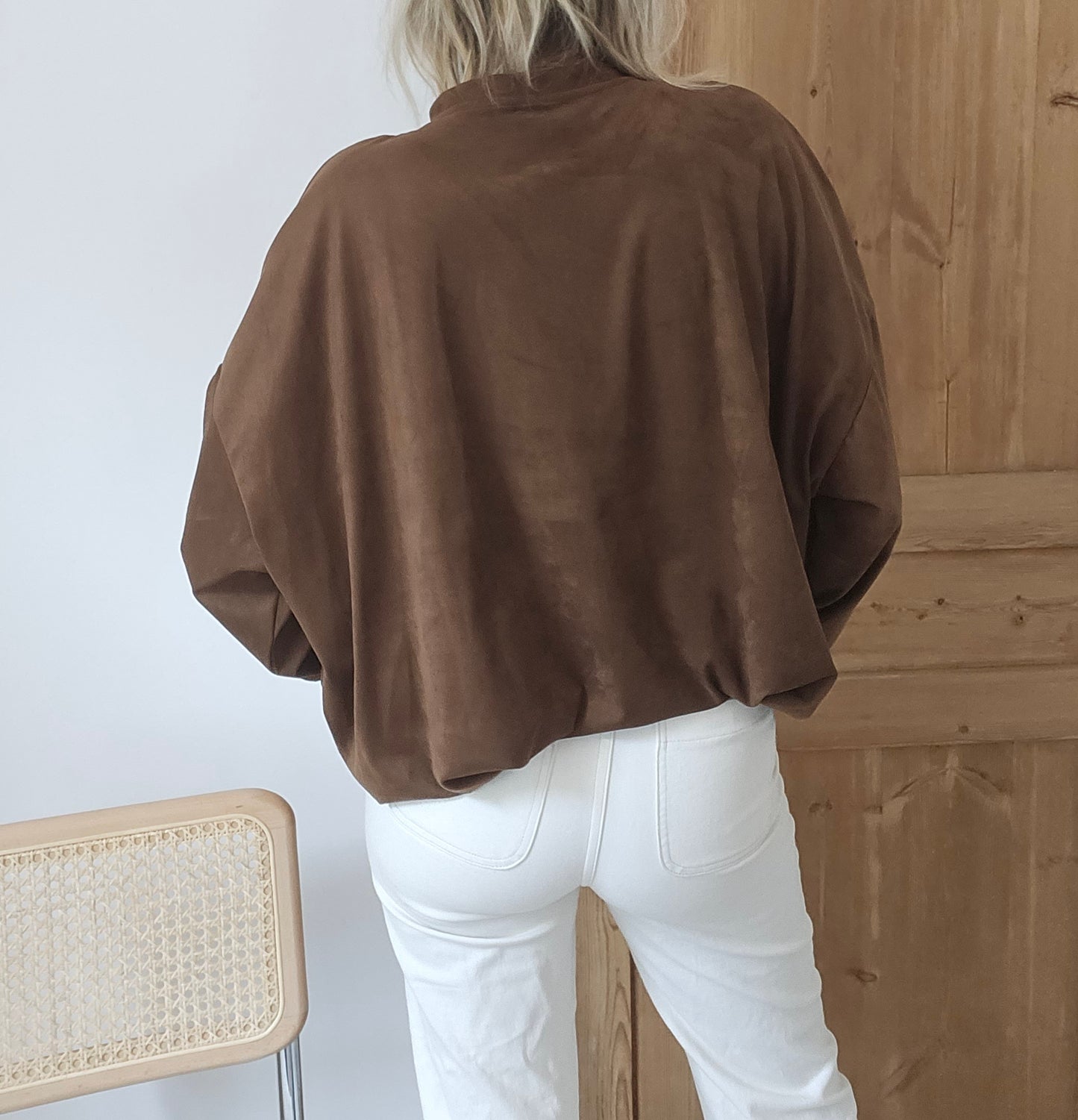 Sweat suédine camel
