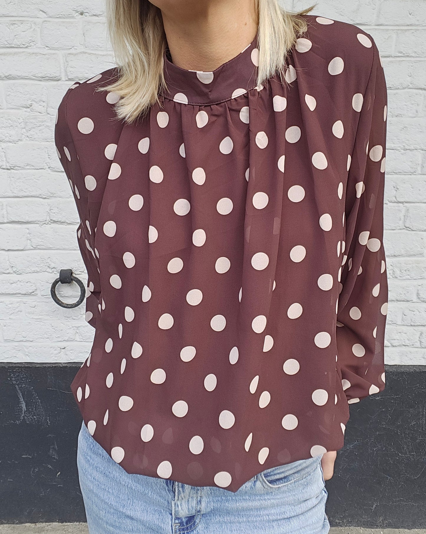Blouse à pois chocolat