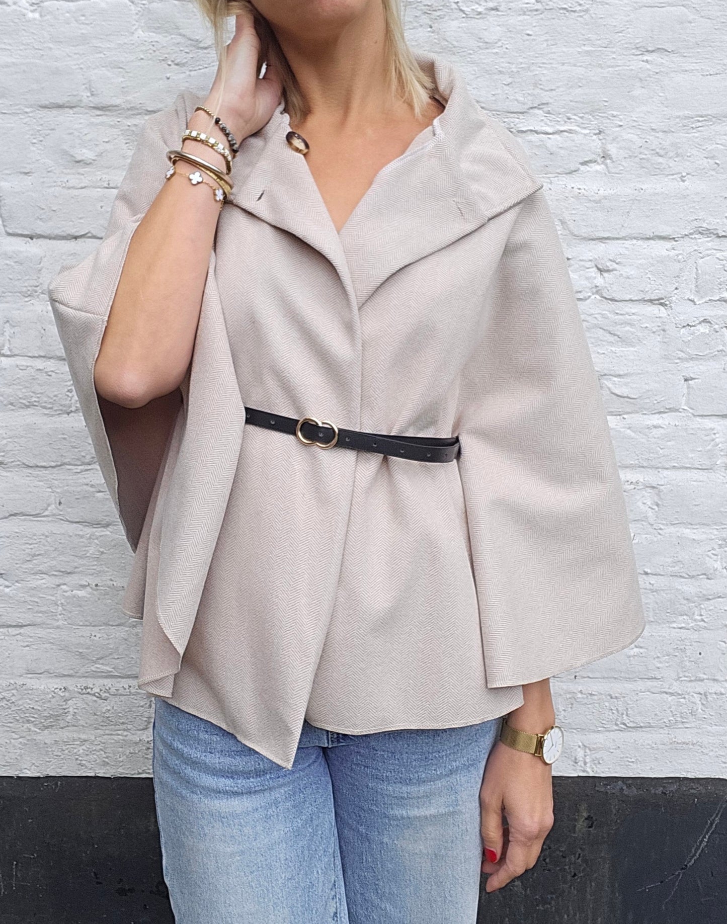 Veste cape beige