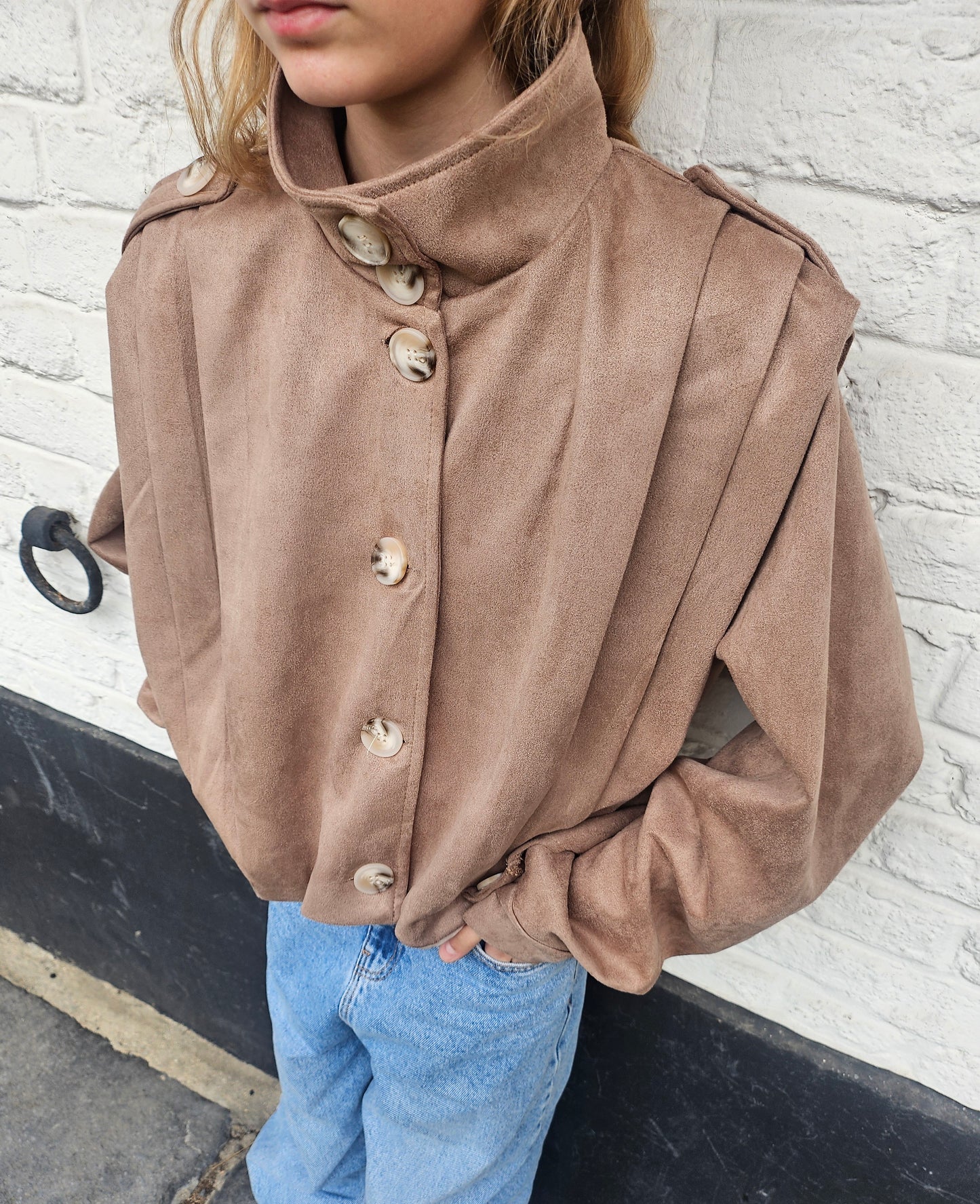 Veste en suédine camel
