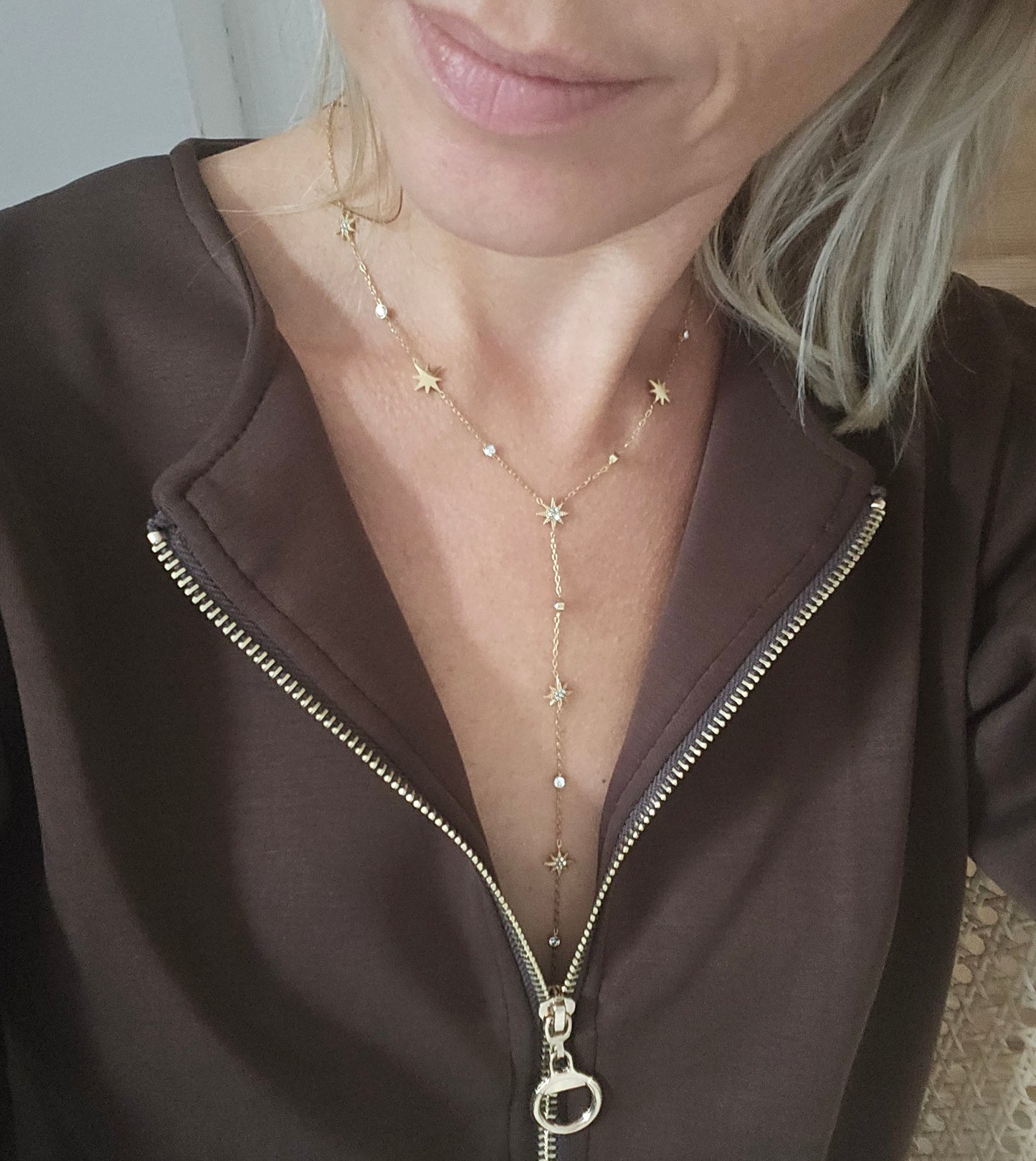 Collier "Y" strass