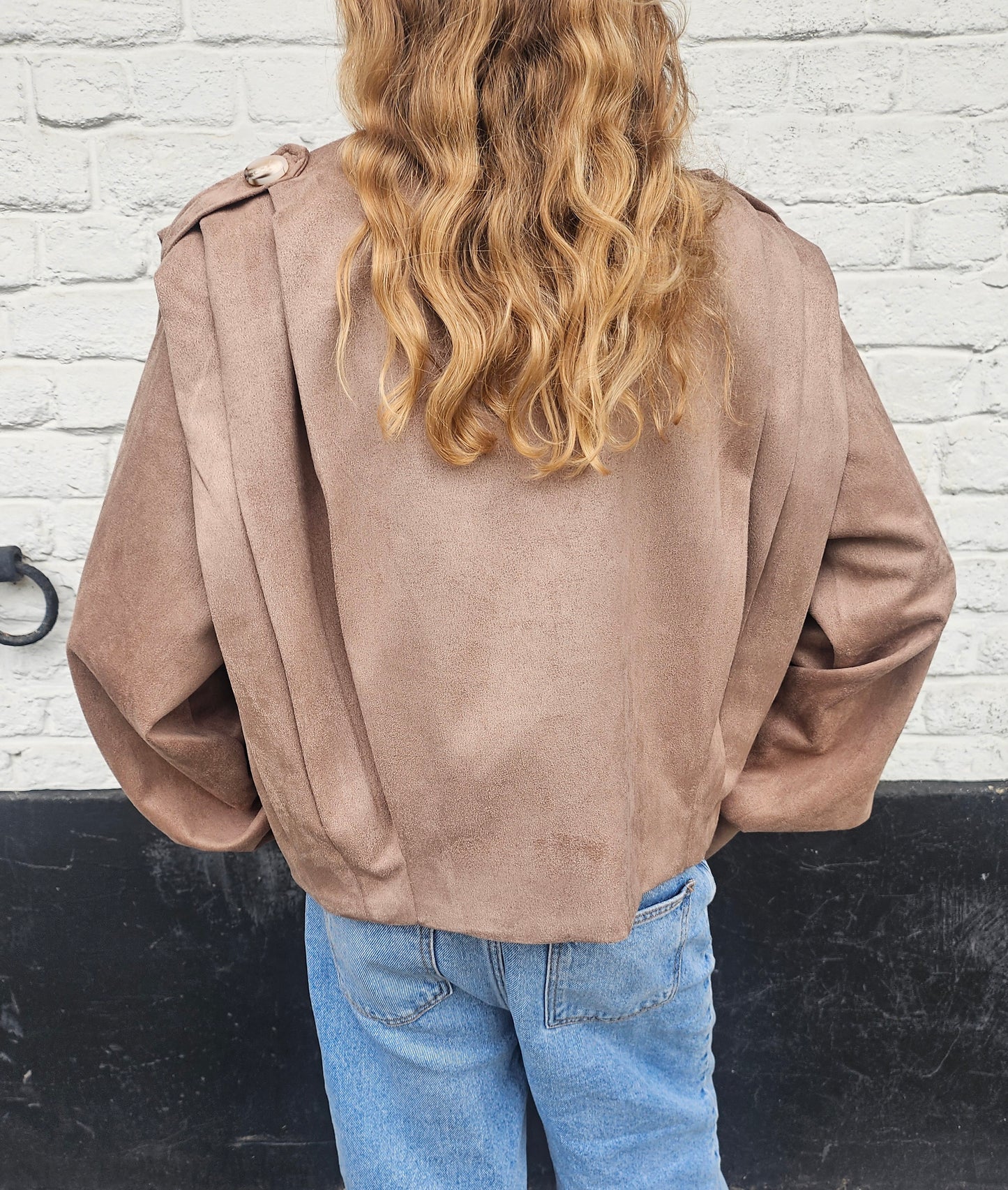 Veste en suédine camel