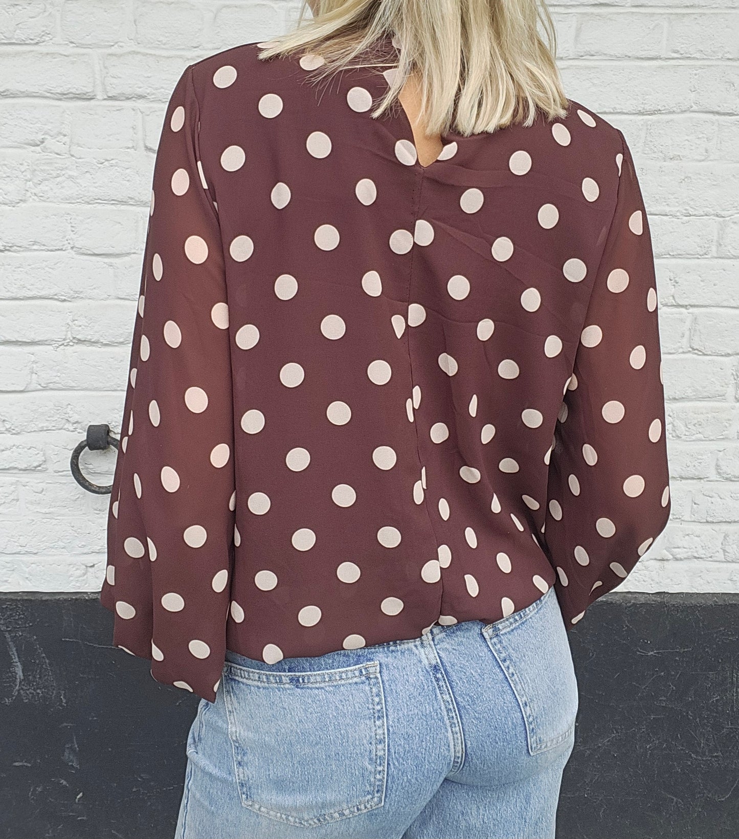 Blouse à pois chocolat