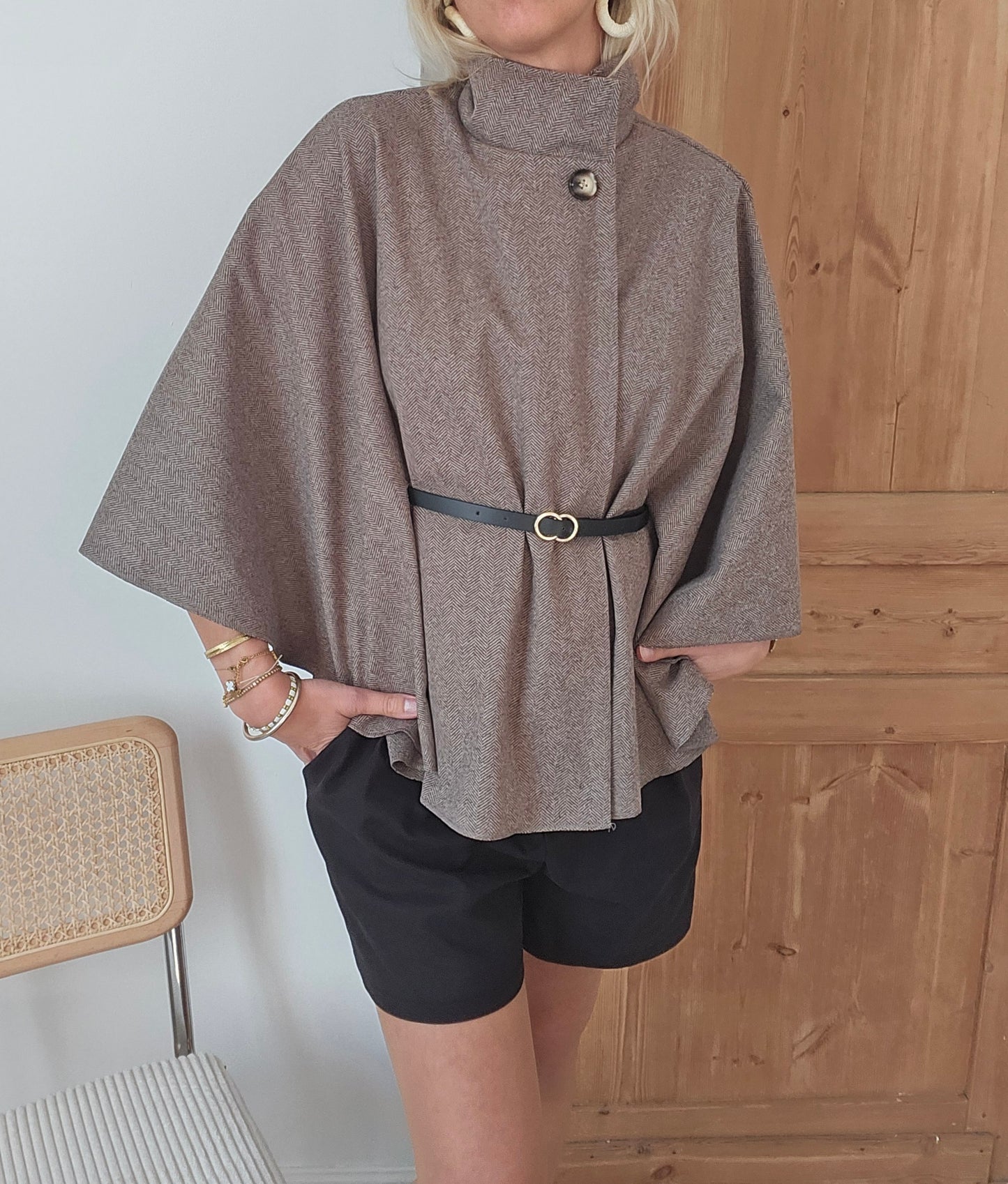 Veste cape champagne