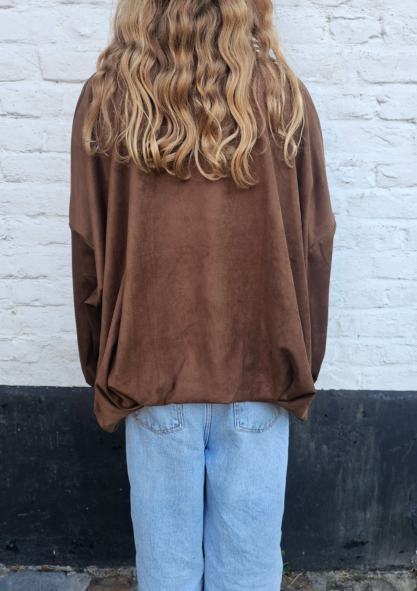 Sweat suédine camel