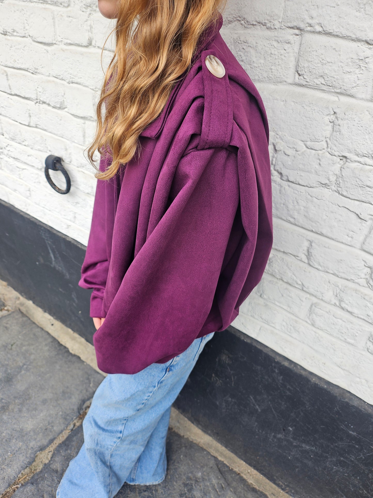 Veste en suédine bordeaux