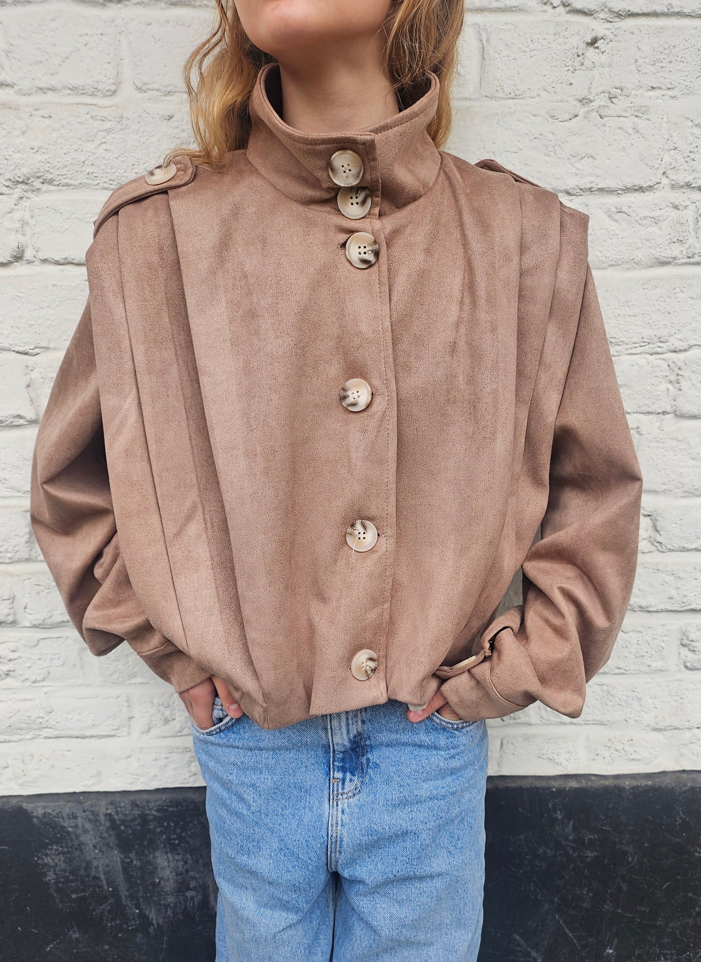 Veste en suédine camel