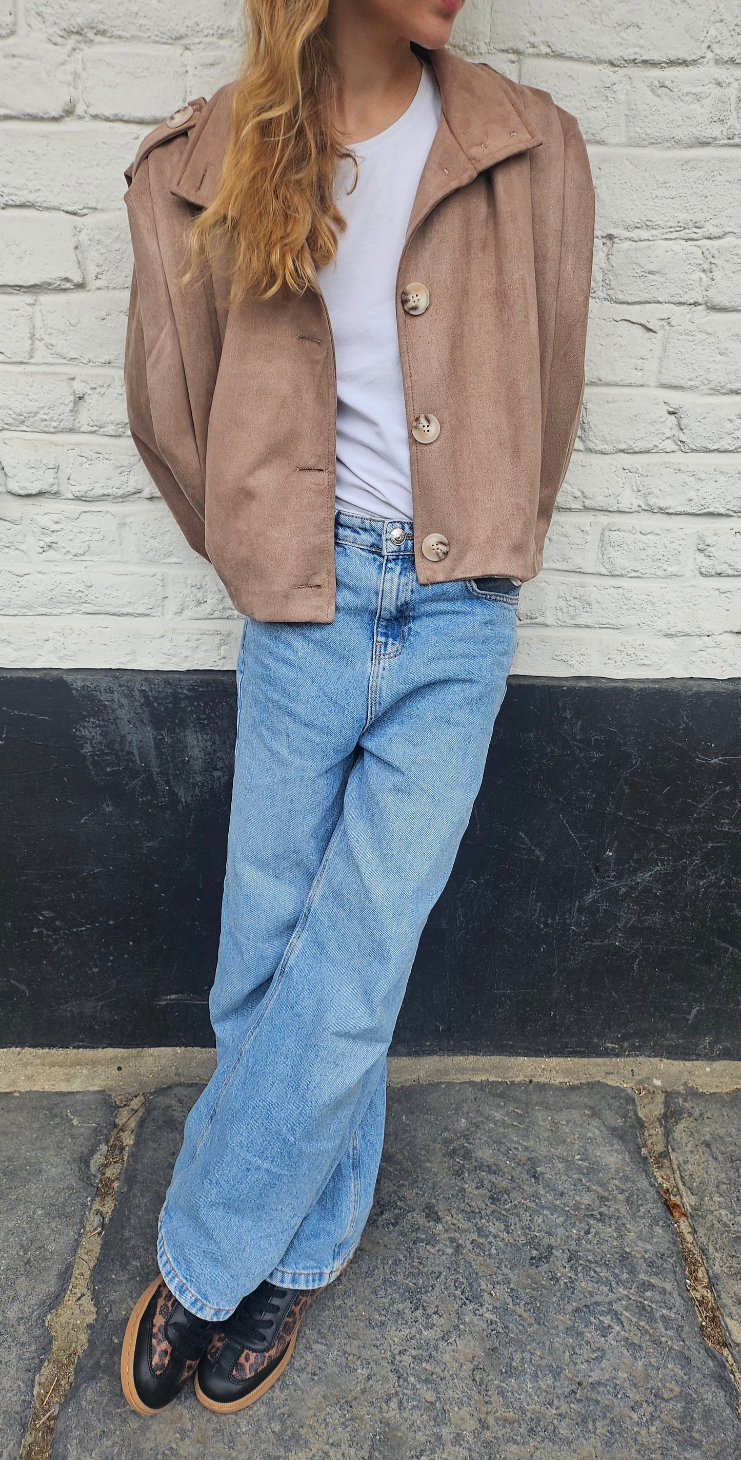 Veste en suédine camel