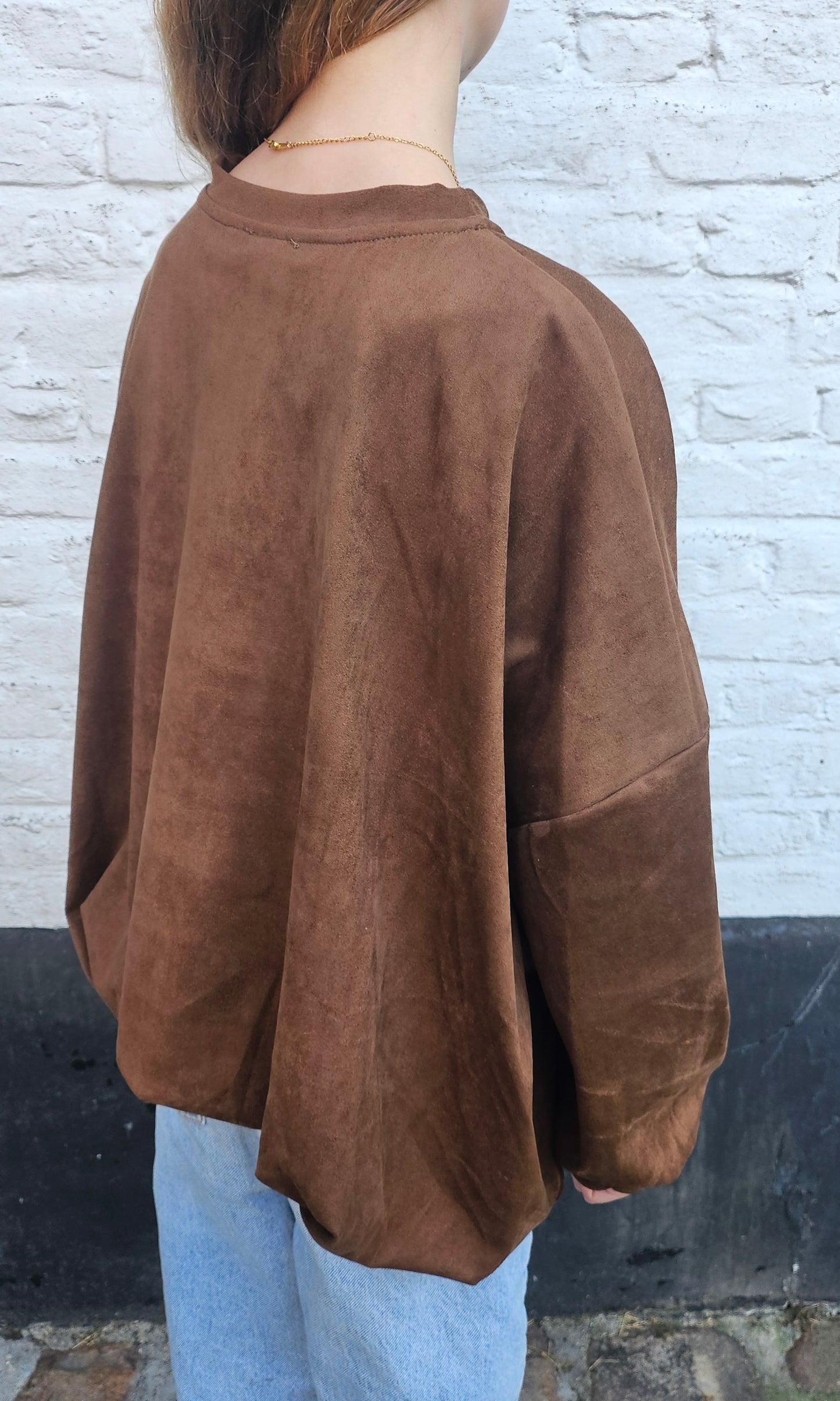 Sweat suédine camel