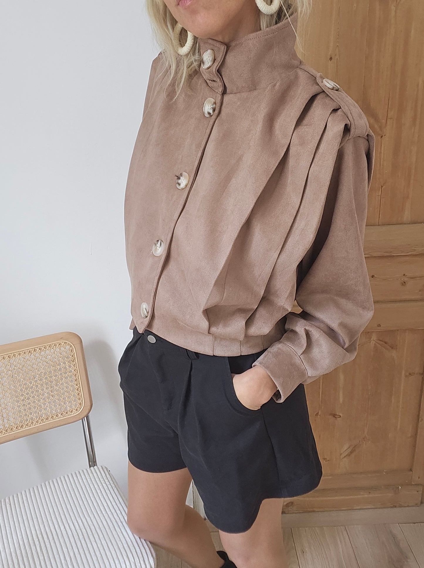 Veste en suédine camel