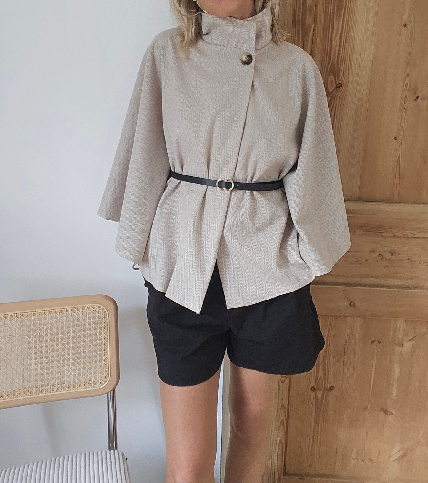 Veste cape beige