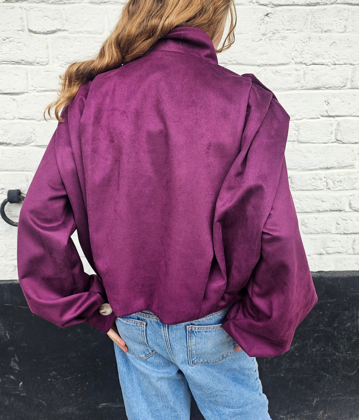 Veste en suédine bordeaux