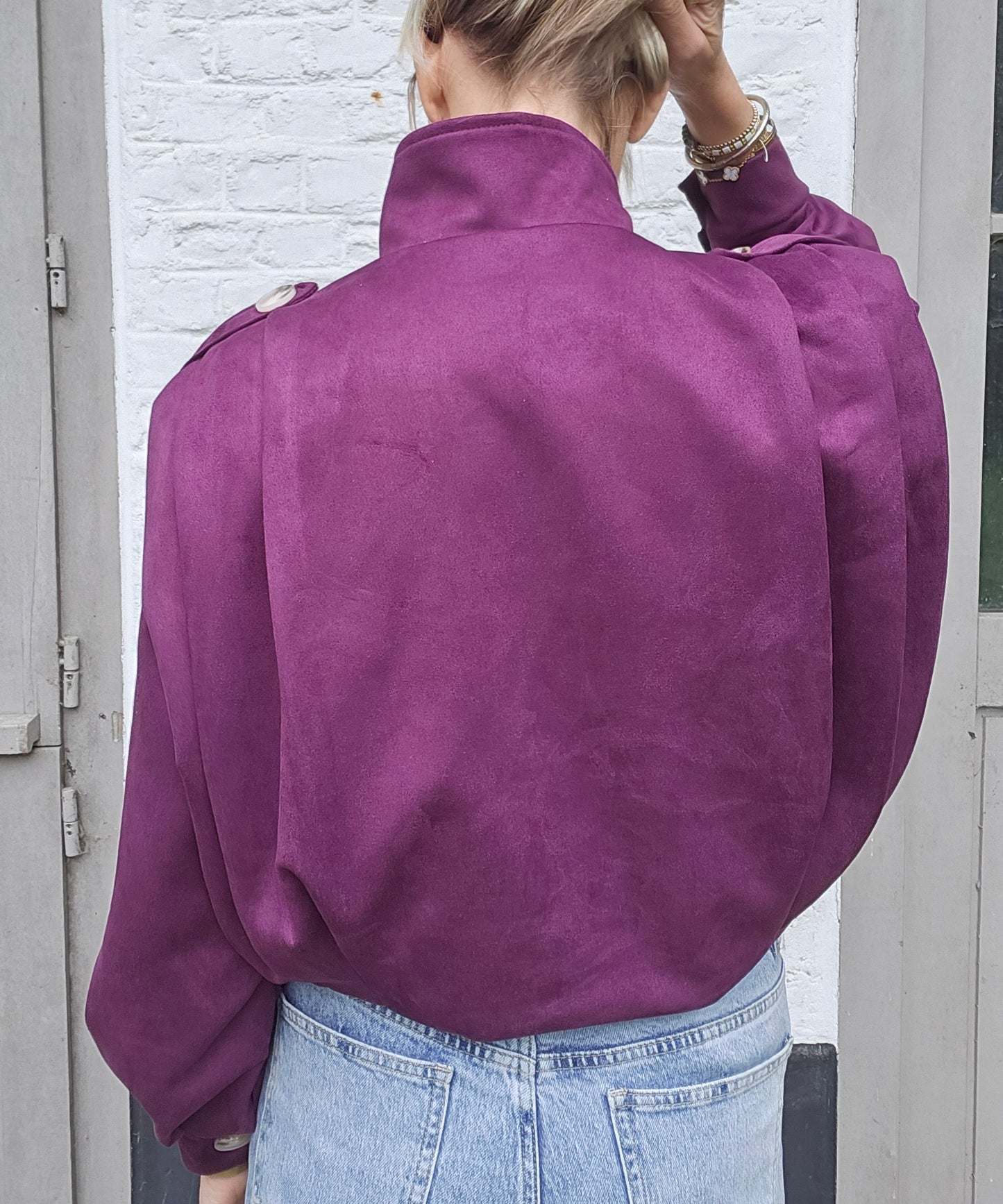 Veste en suédine bordeaux