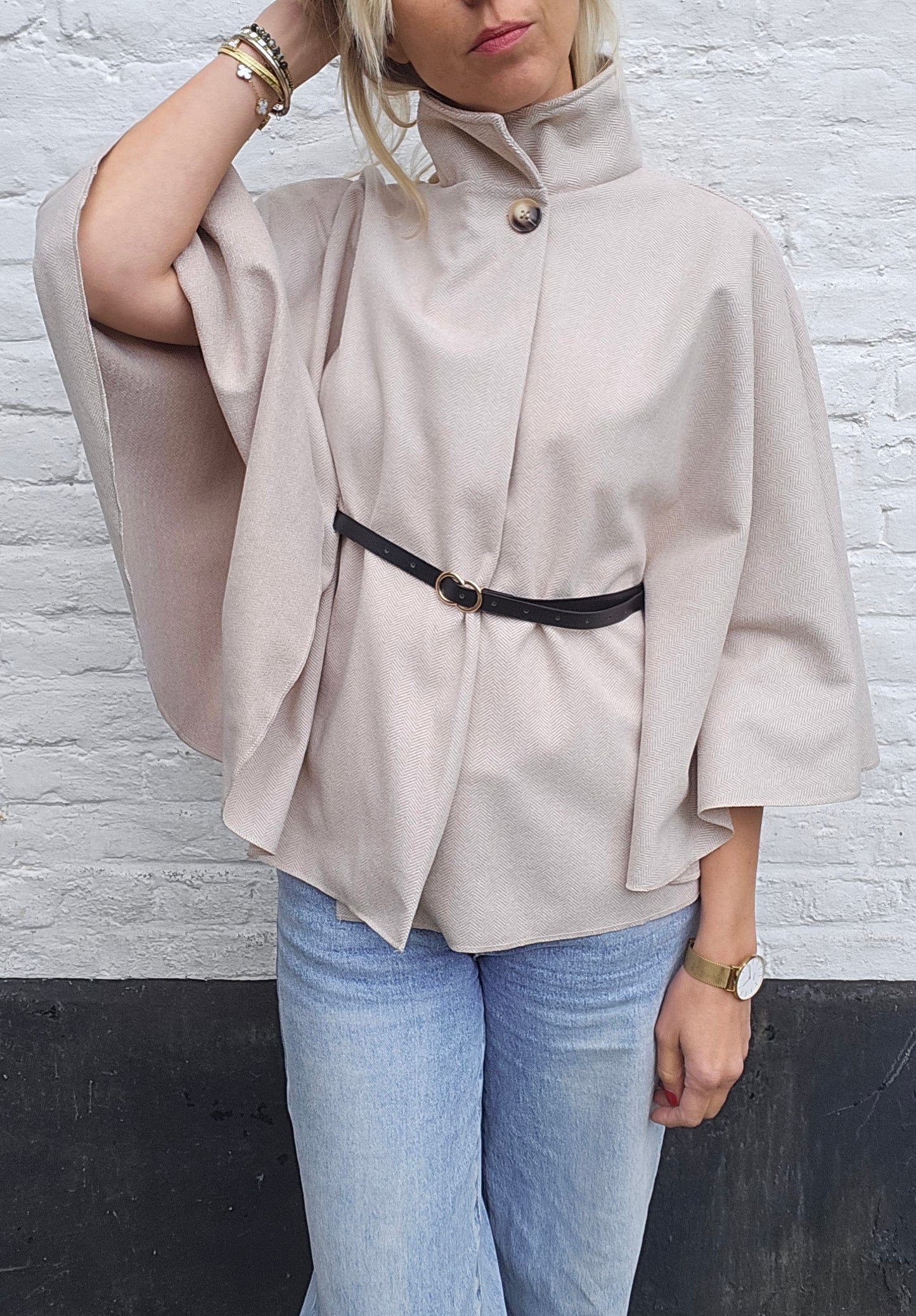 Veste cape beige