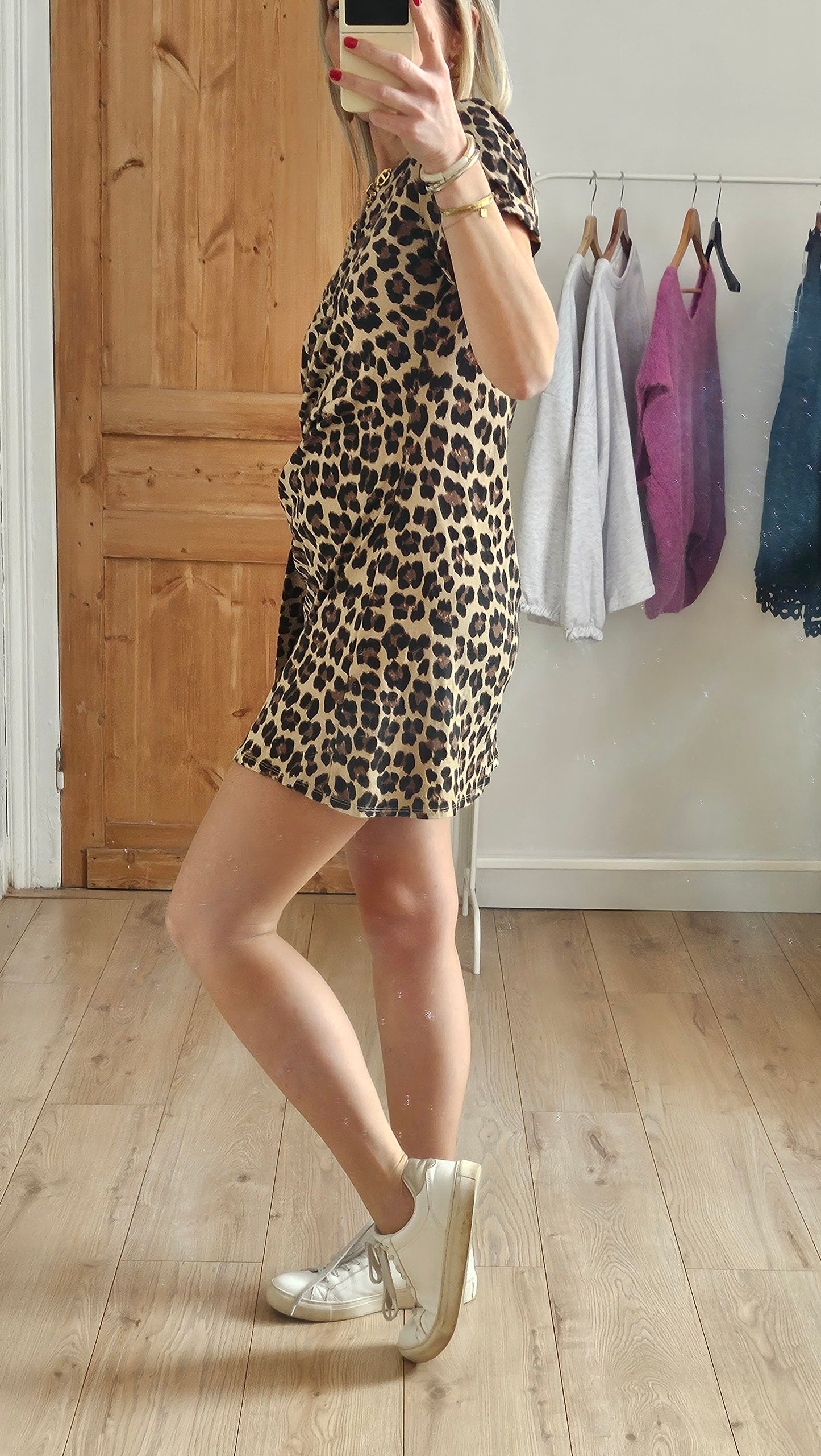 Robe courte léopard
