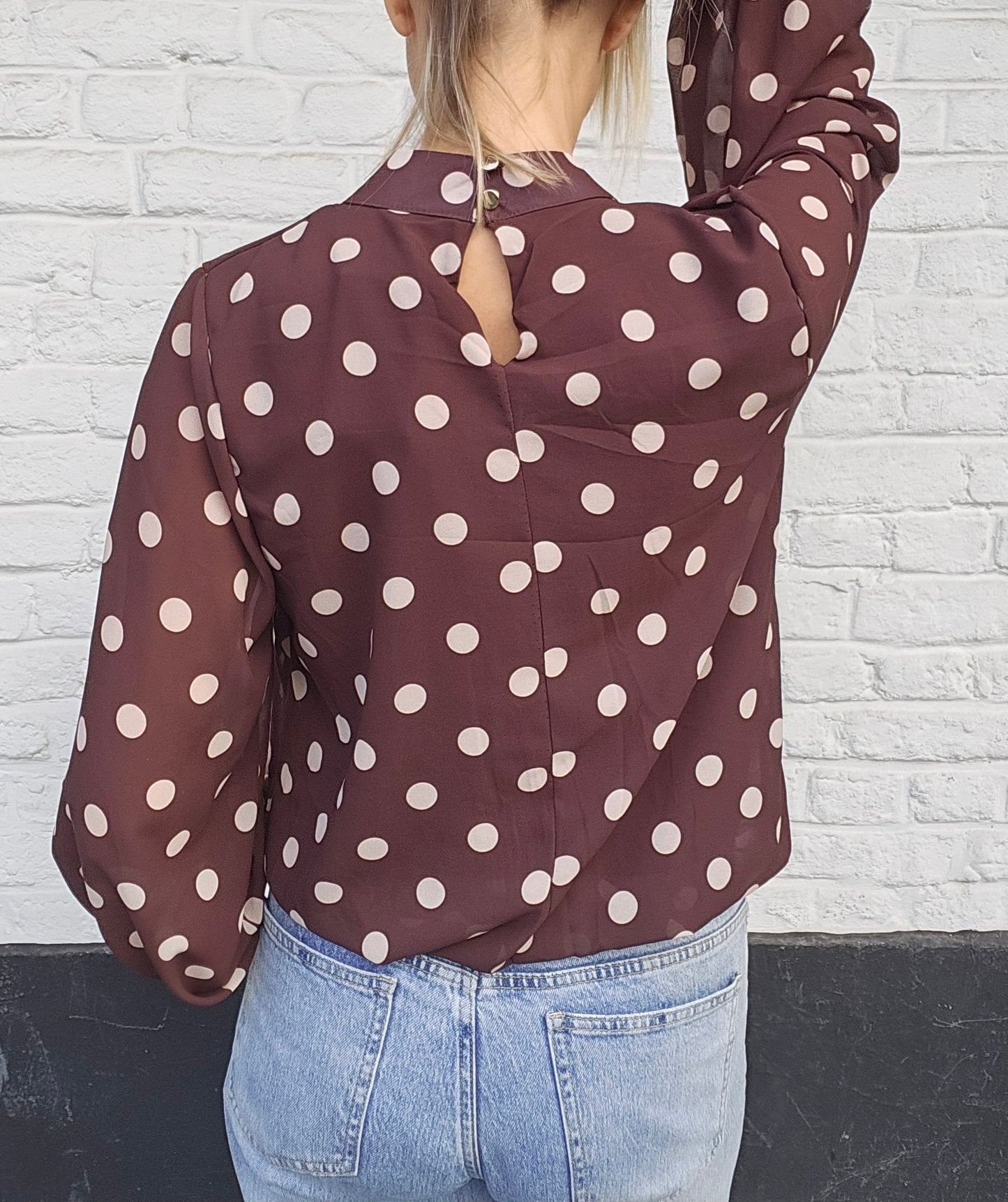 Blouse à pois chocolat