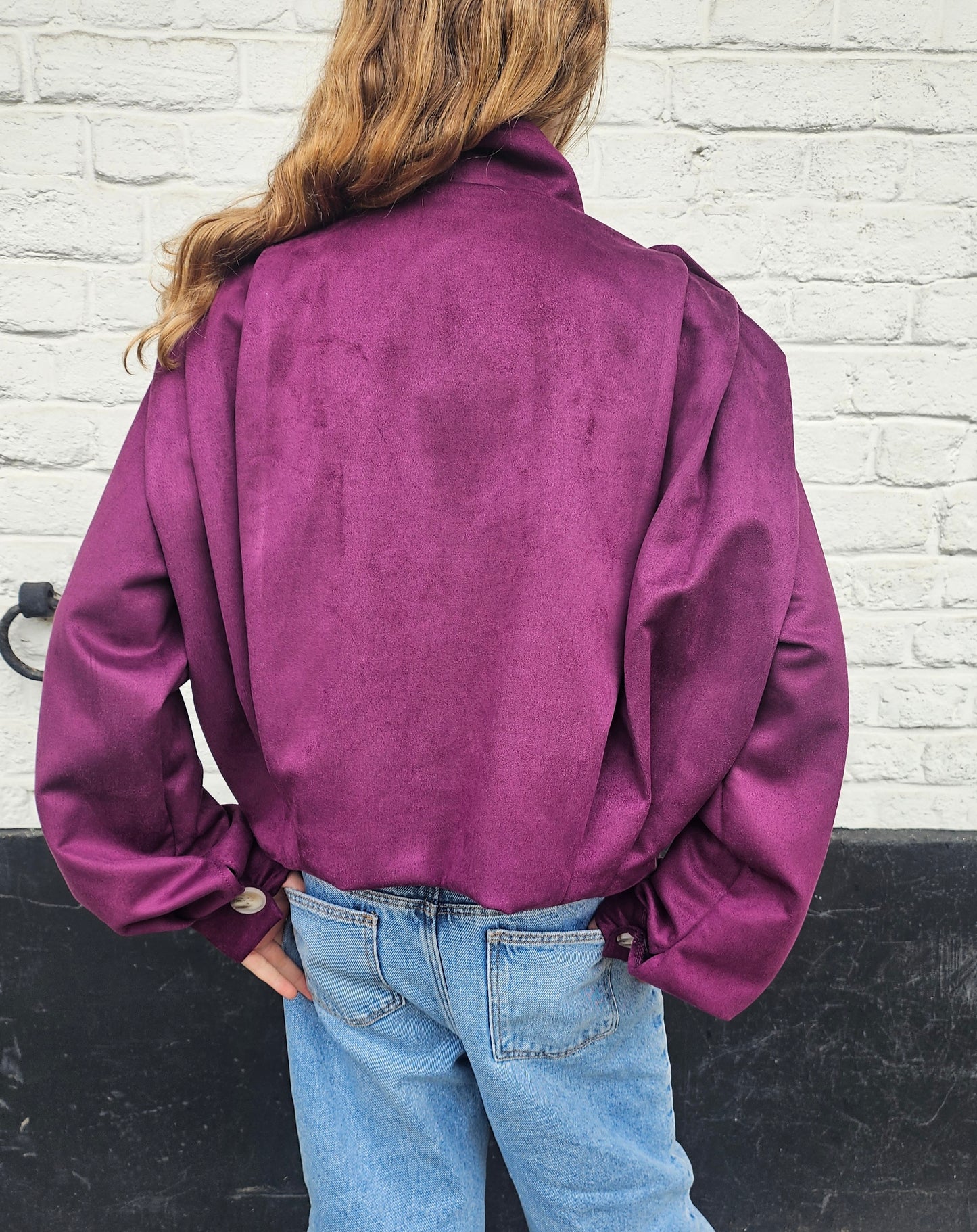 Veste en suédine bordeaux