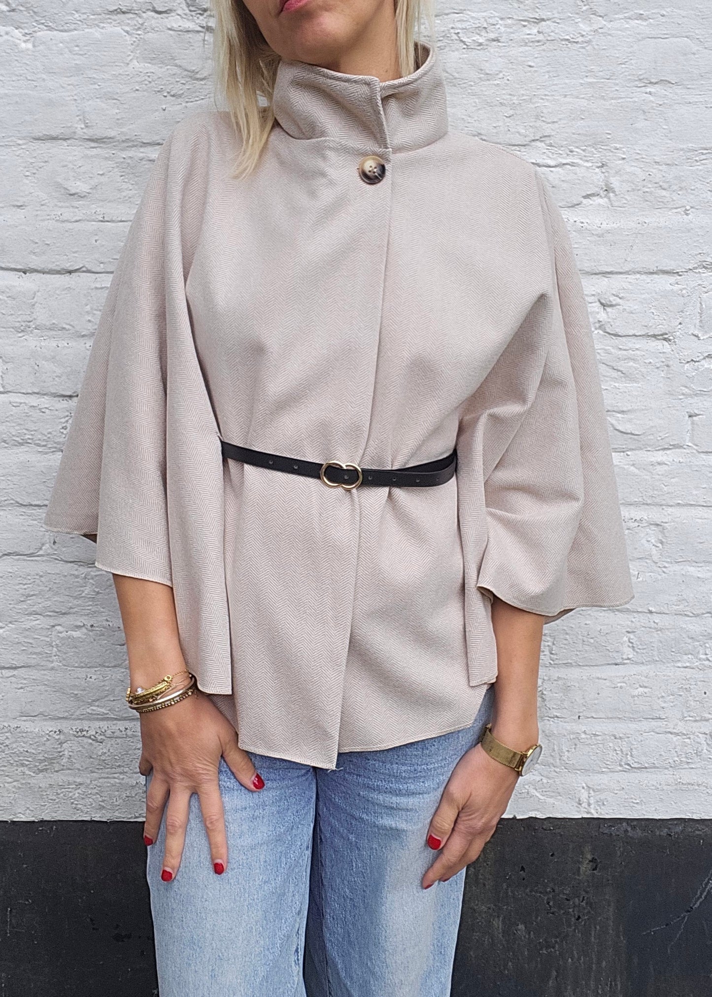 Veste cape beige