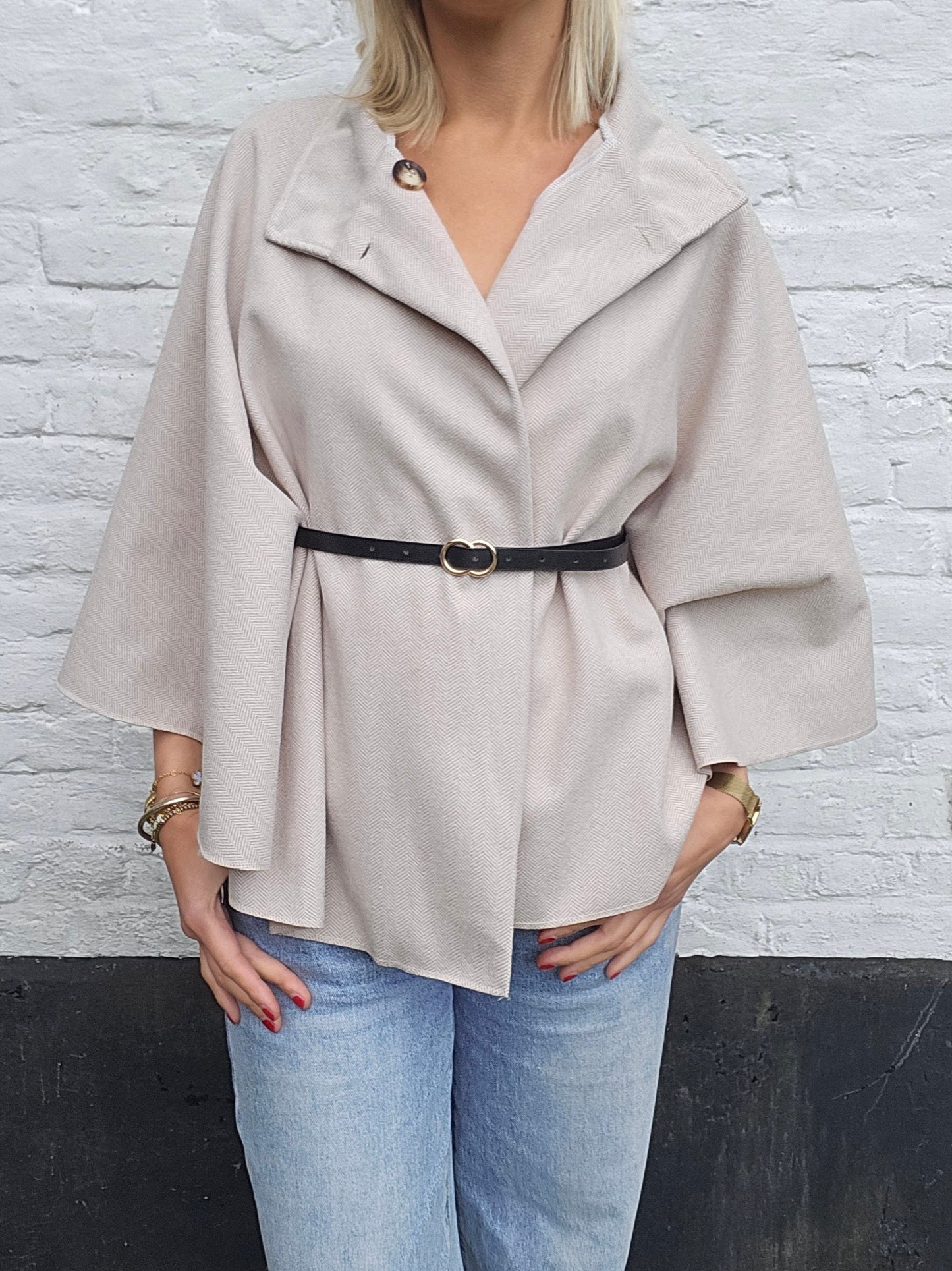 Veste cape beige