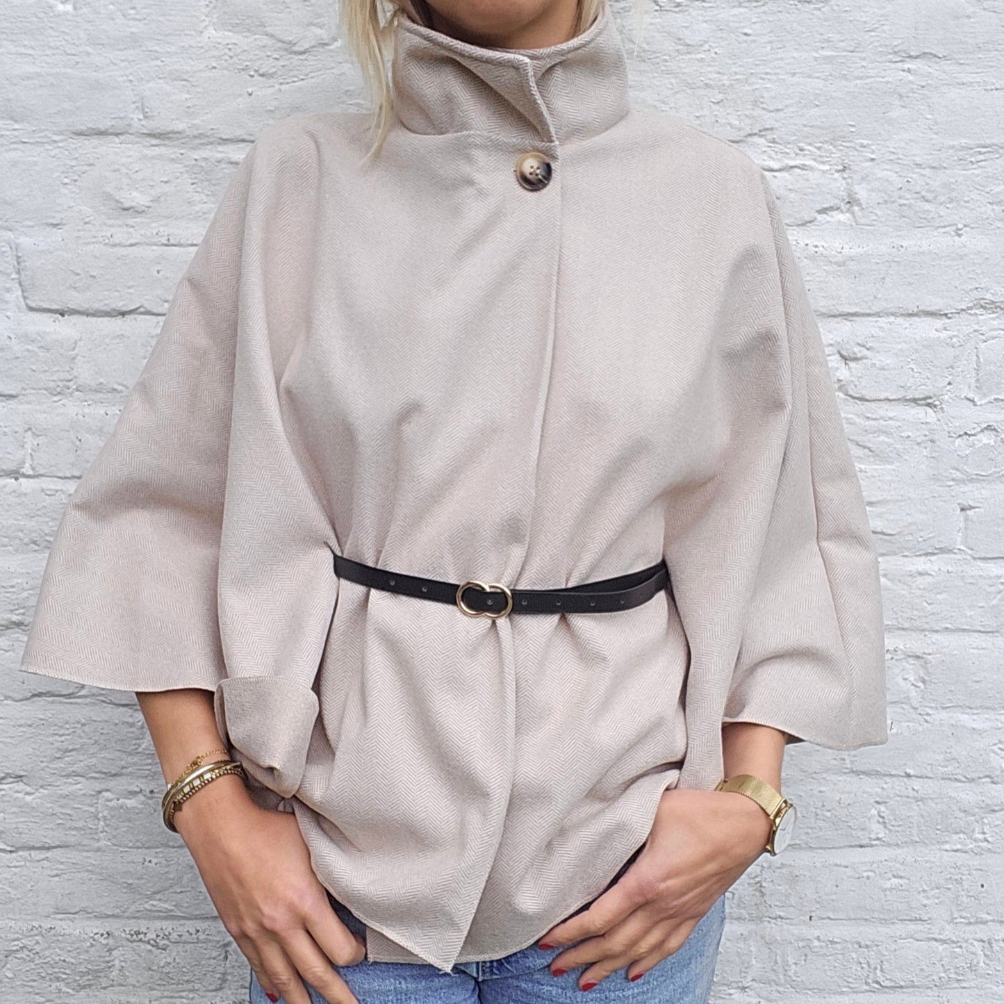 veste cape beige