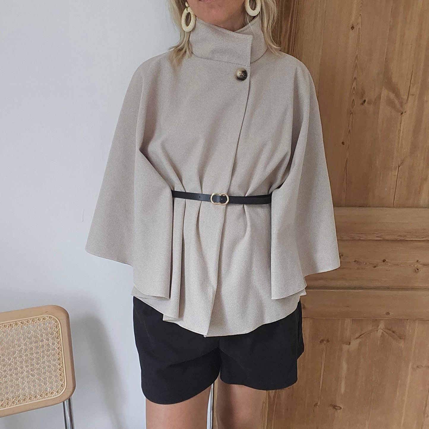 veste cape beige