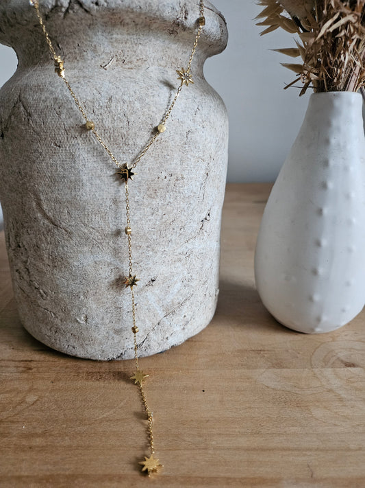 Collier y acier inoxydable or