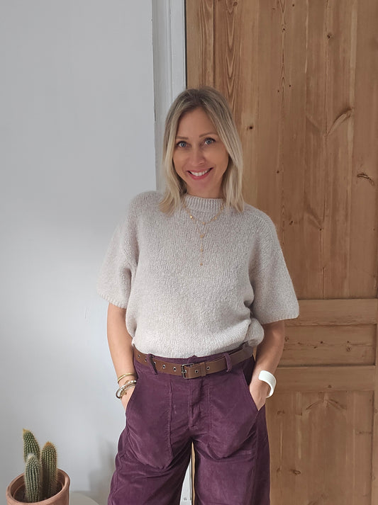 Pull-manches-courtes-mohair-laine-beige-clair