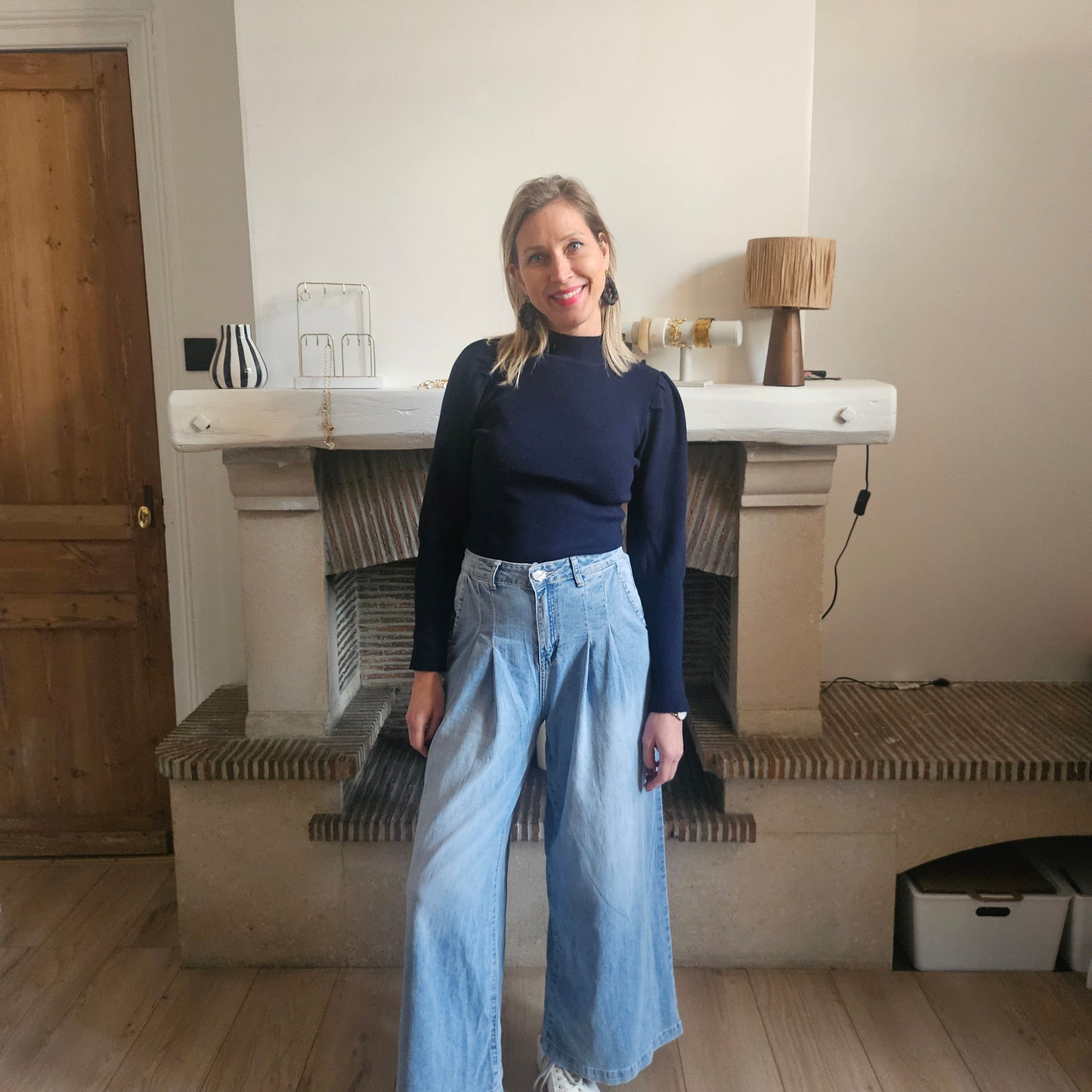 Pull_col_roule_fin_bleu_marine