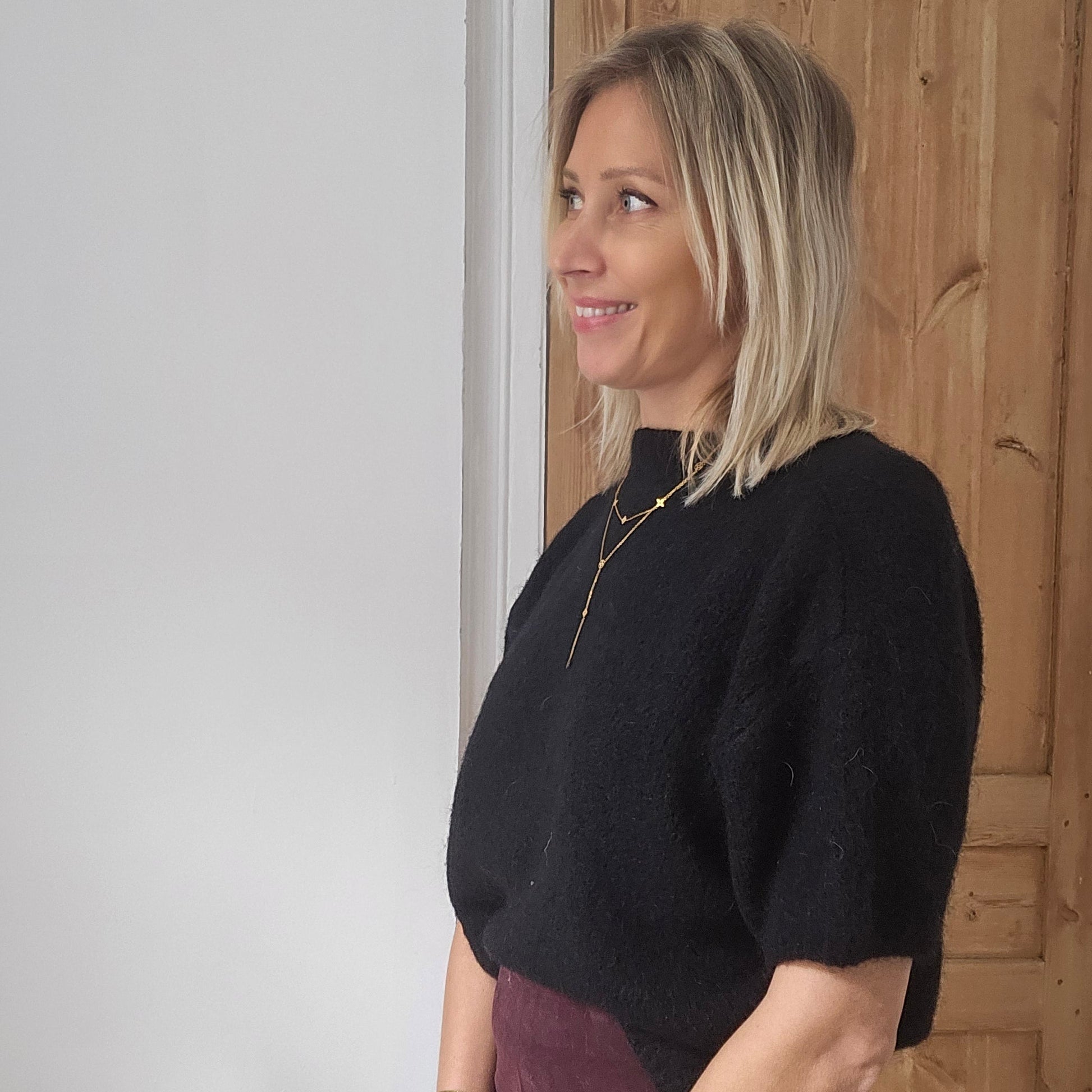 Pull mohair noir femme
