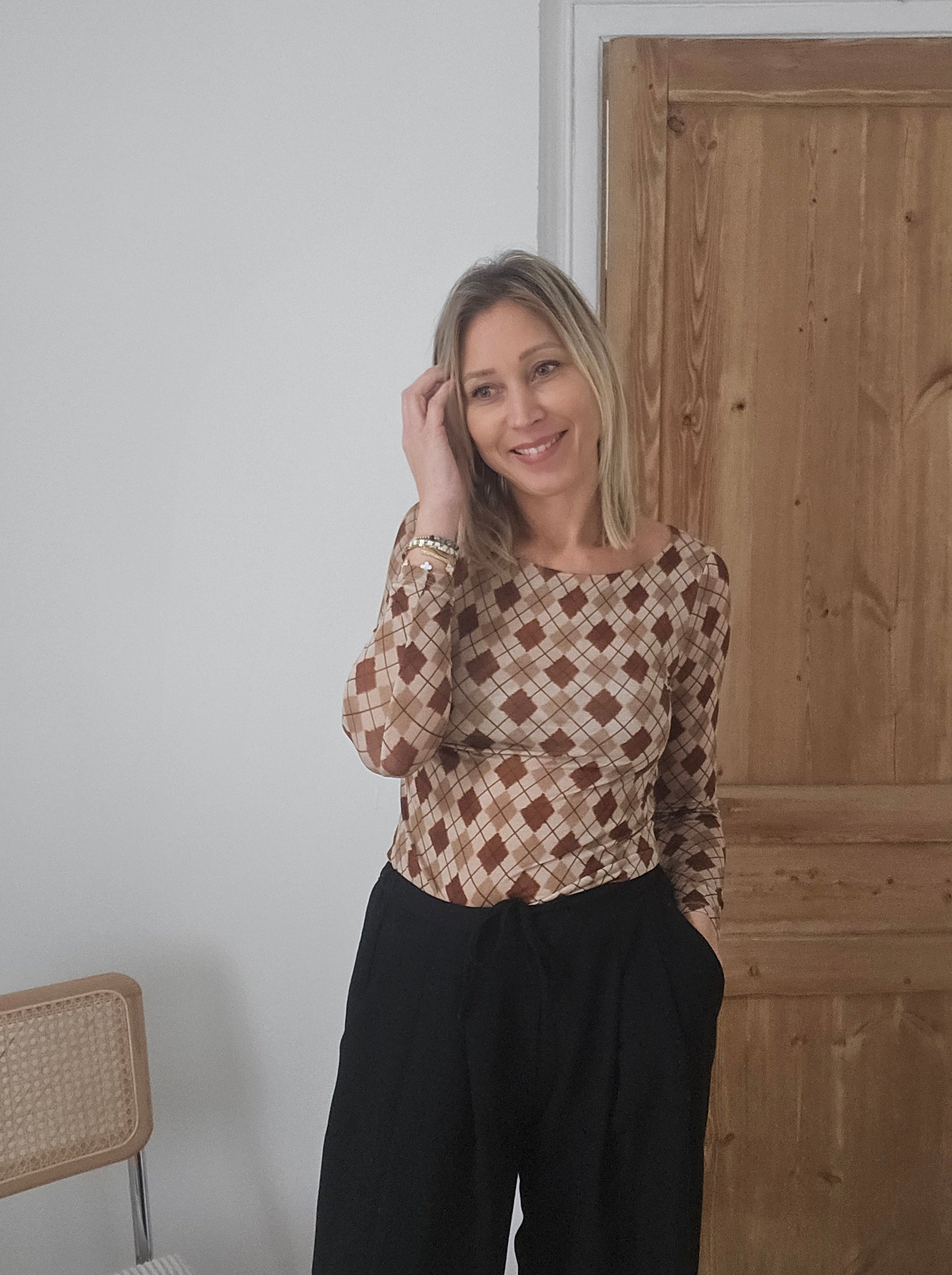 Top sous pull doux imprimé