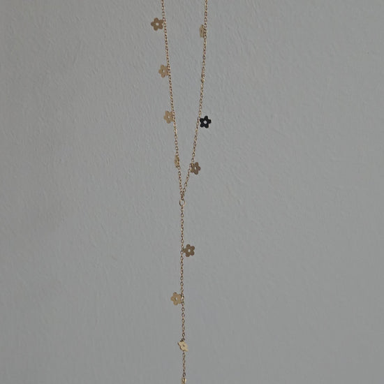 Collier fin fleur Y en acier inoxydable