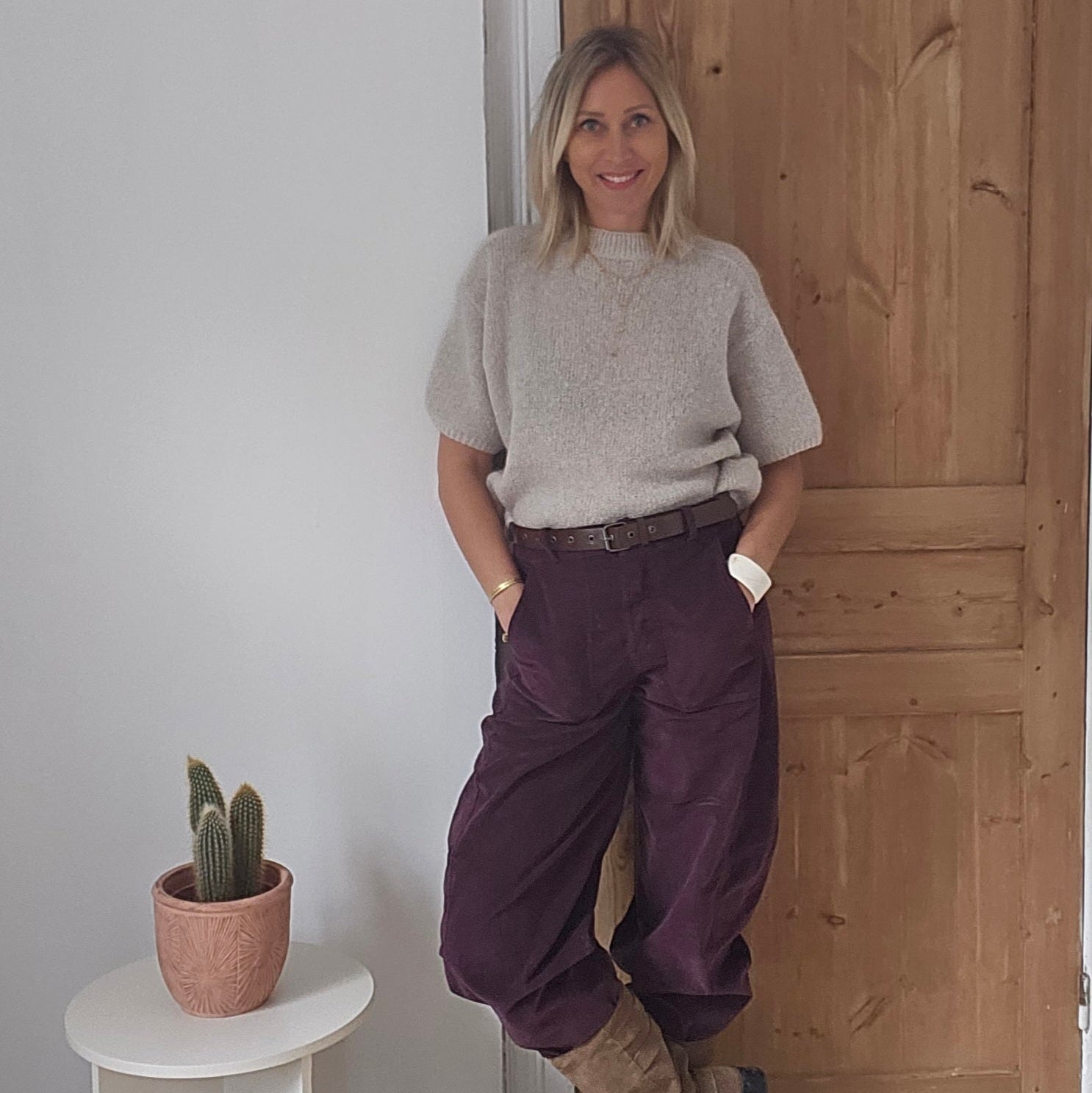 pull en mohair femme beige clair