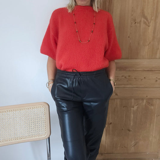 pull kid mohair rouge
