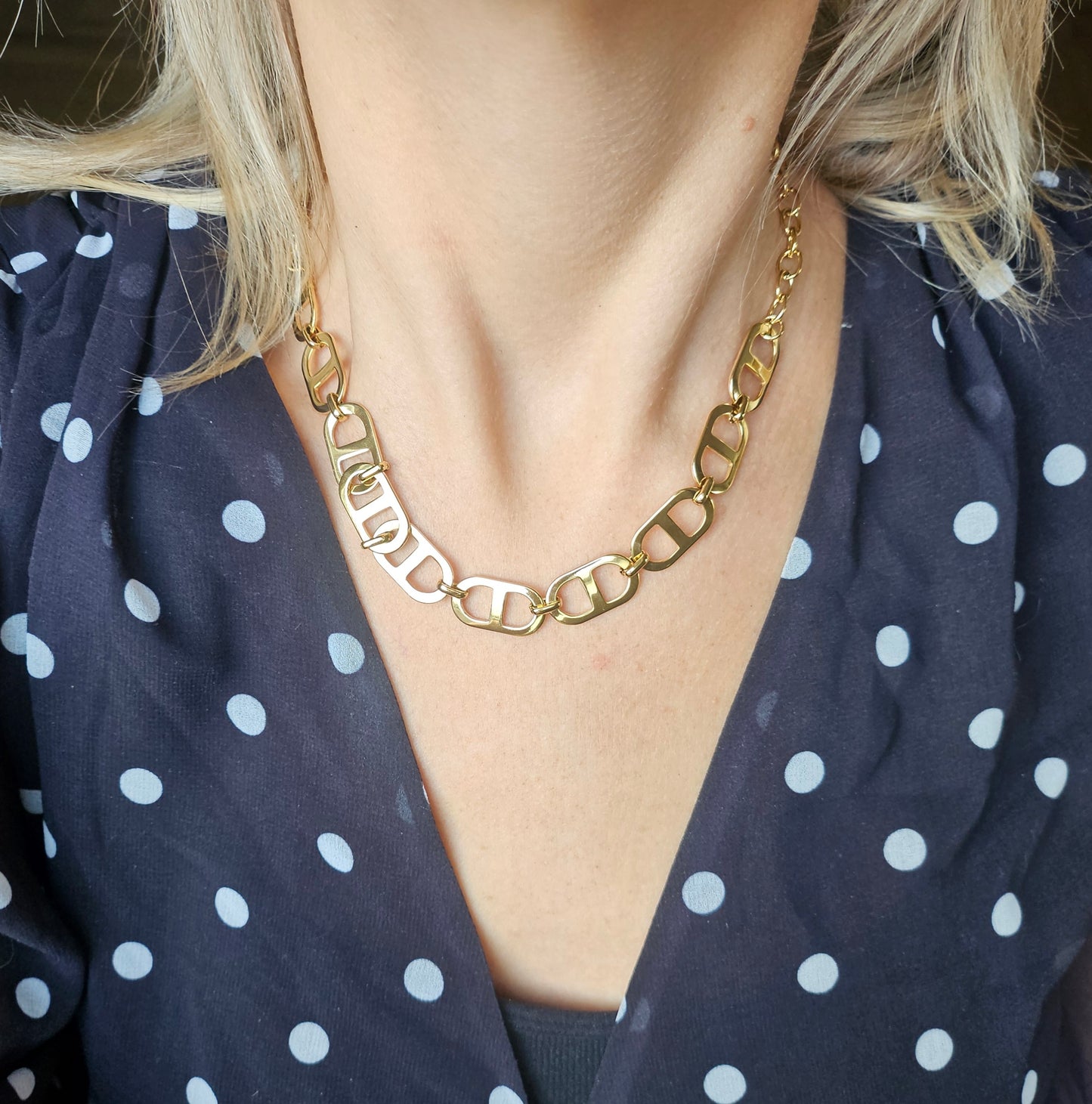 Collier maille marine