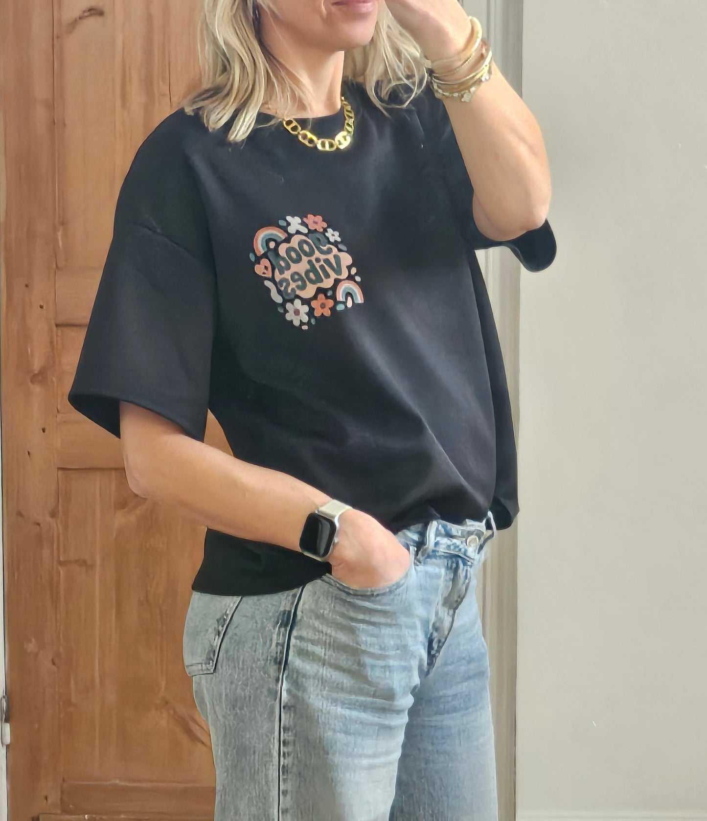 T-shirt Good Vibes noir