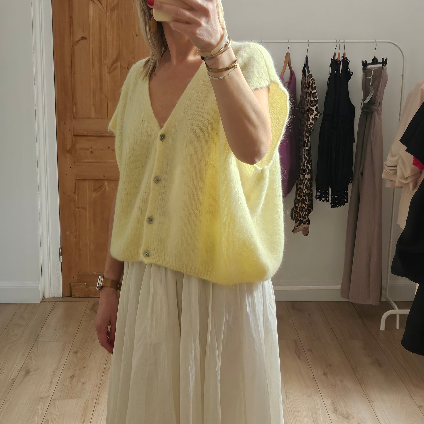 Gilet sans manches jaune