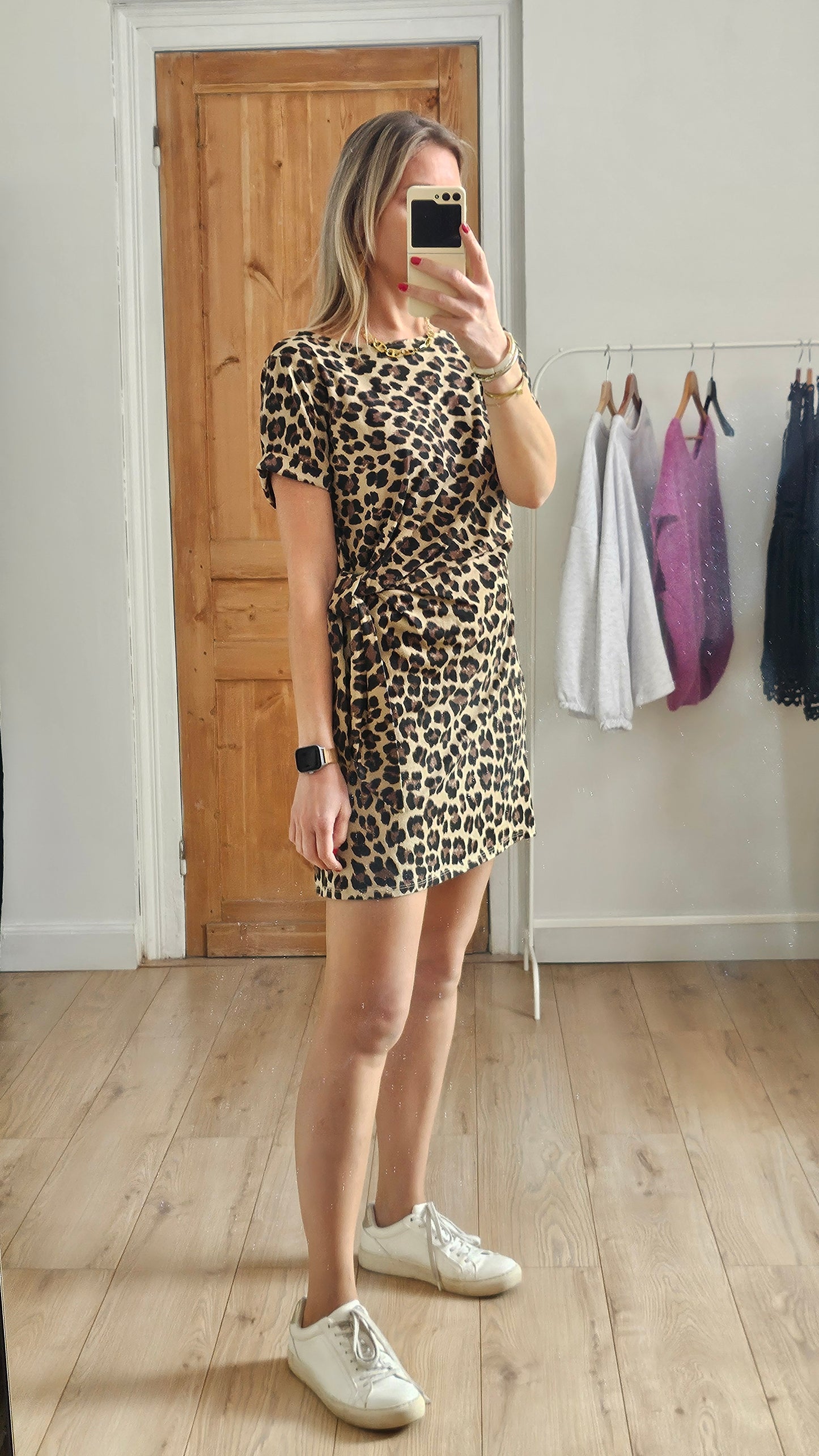 Robe courte léopard