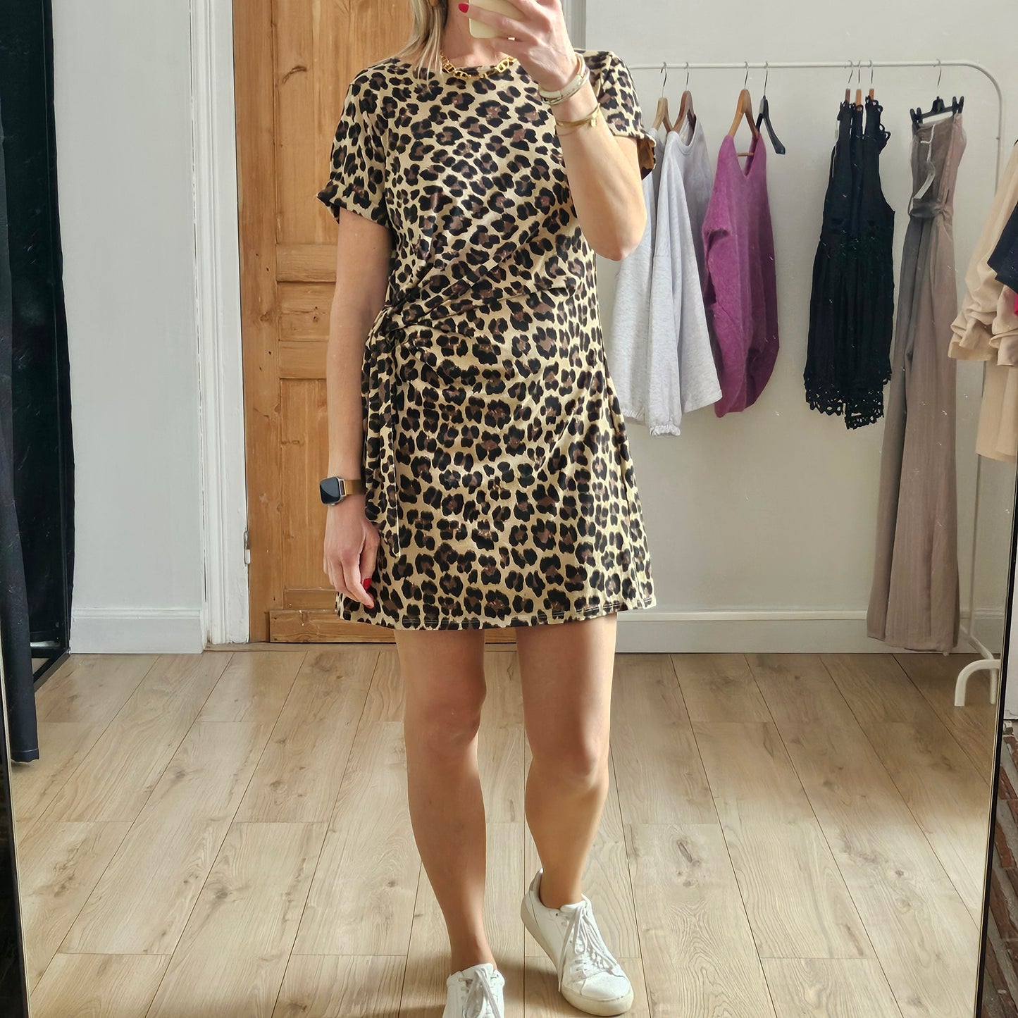 Robe courte léopard