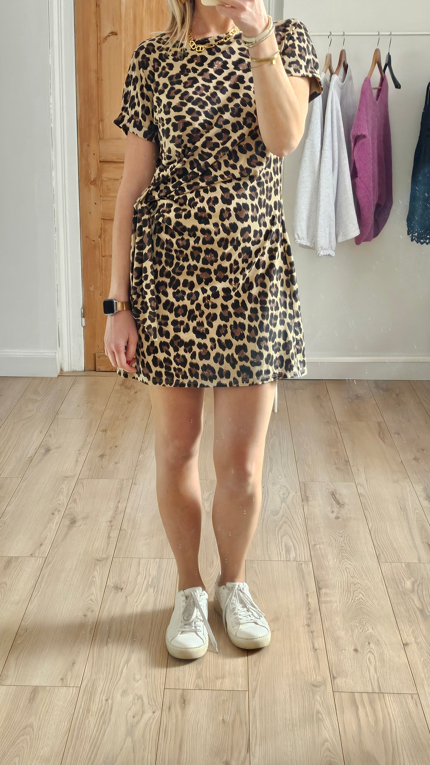 Robe courte léopard