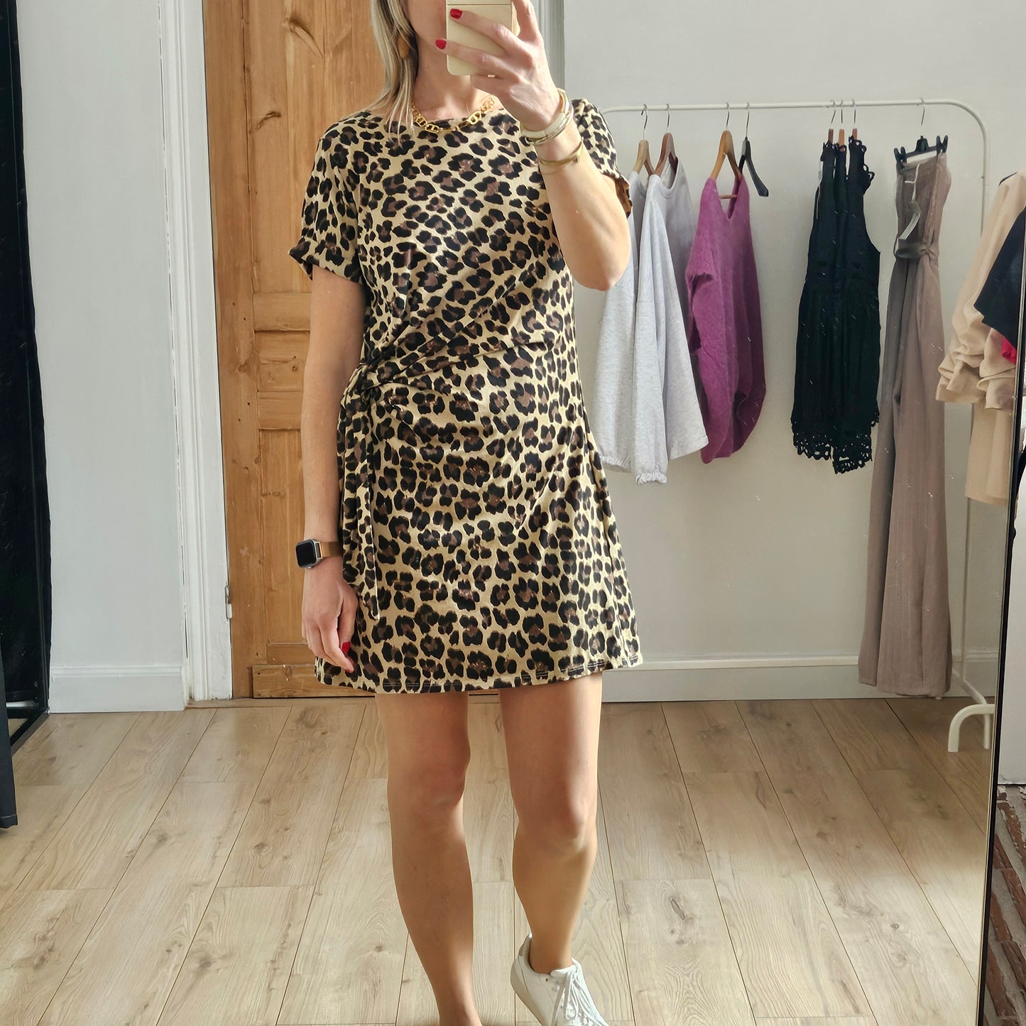 Robe courte léopard