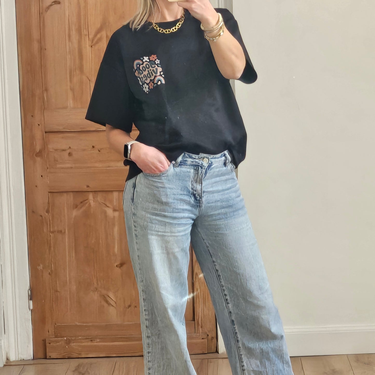T-shirt Good Vibes noir