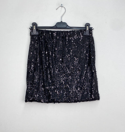 Jupe courte à sequins noire
