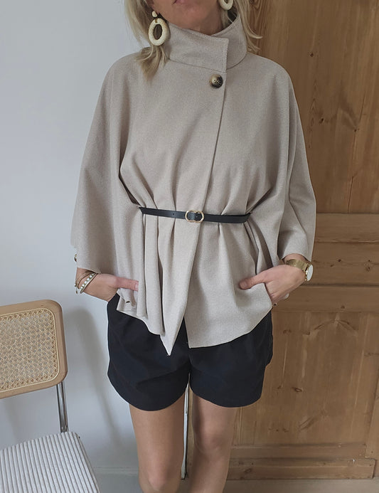 Veste cape beige