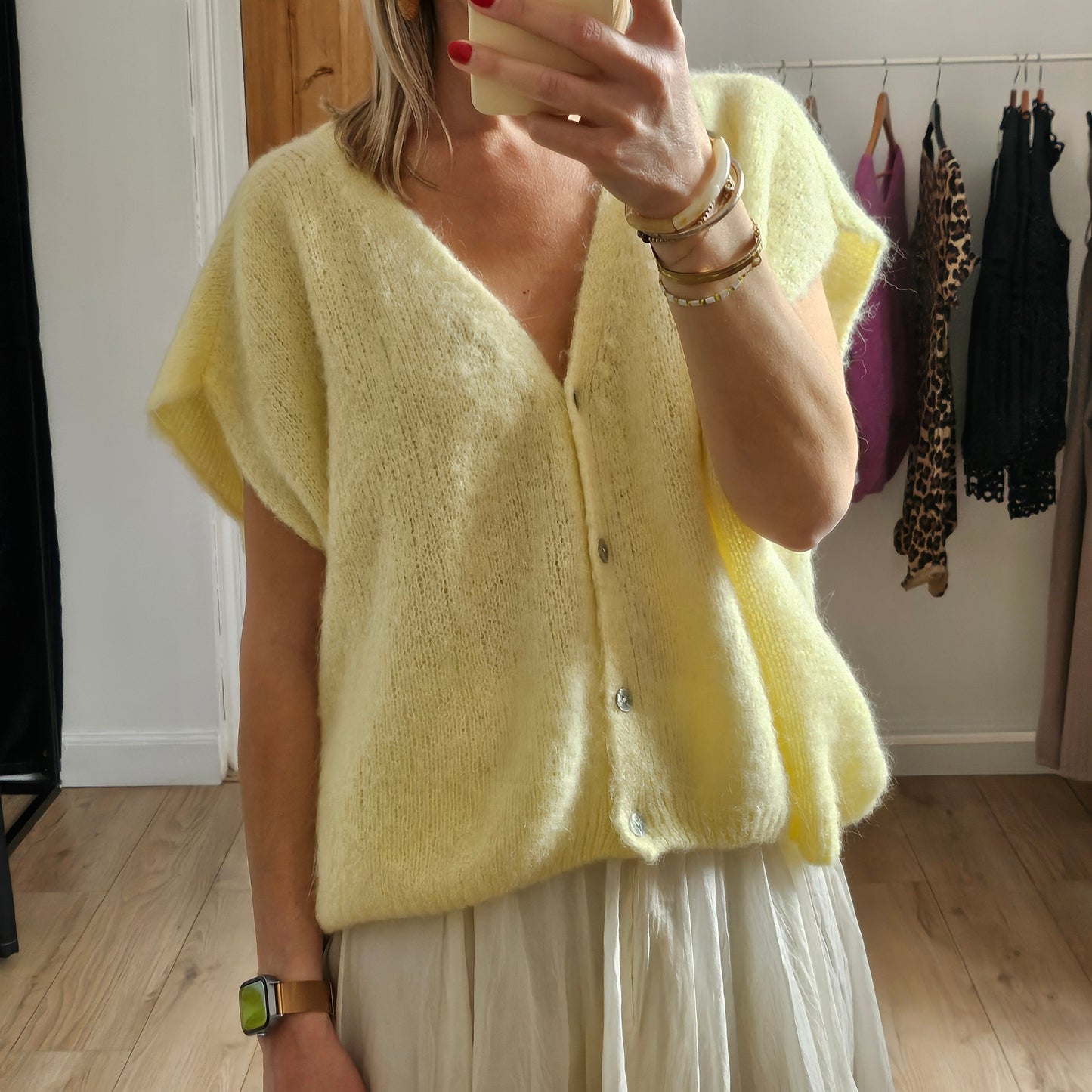 Gilet sans manches jaune