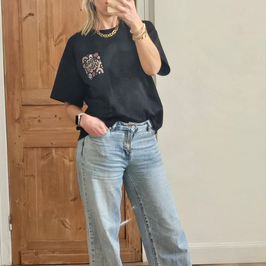 T-shirt Good Vibes noir
