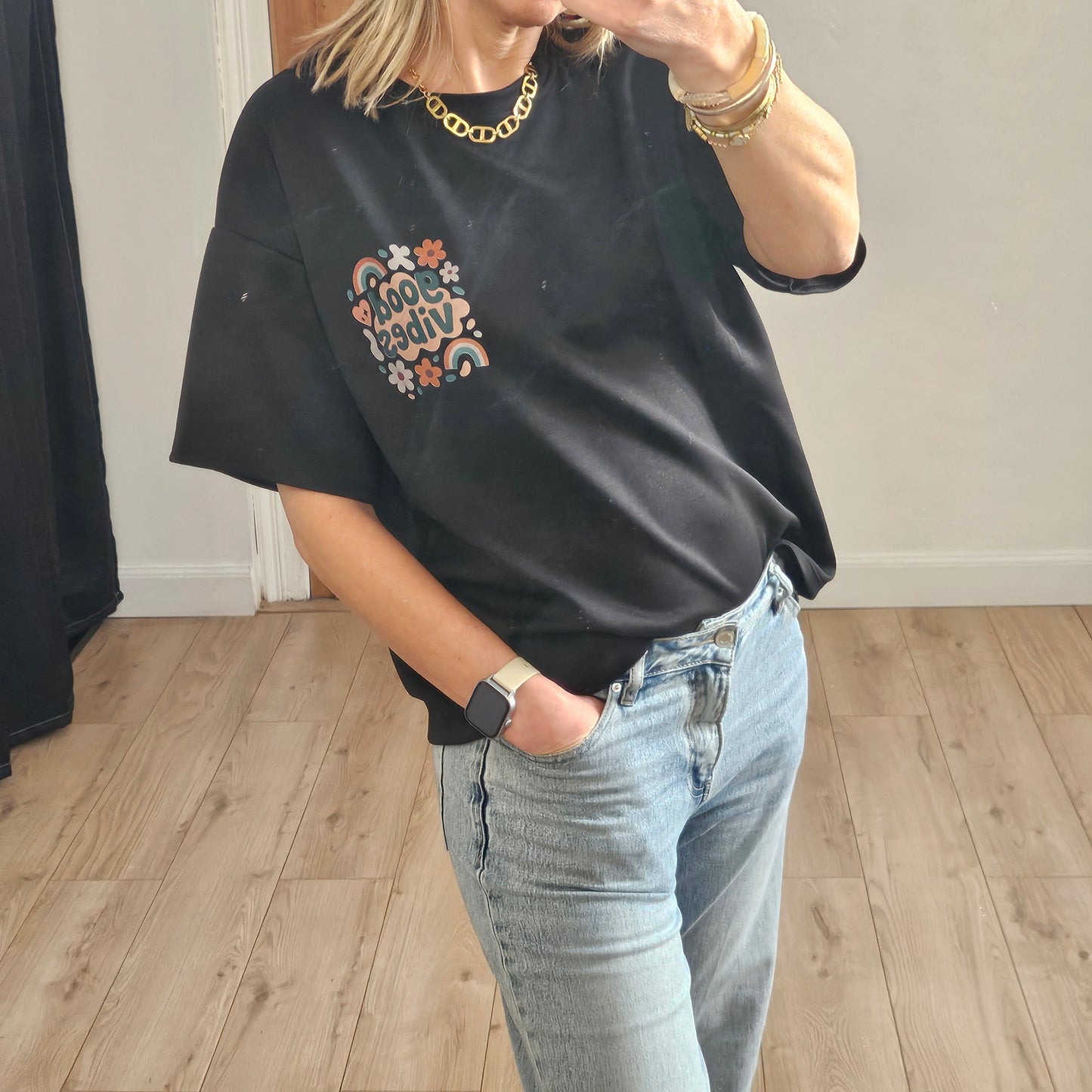 T-shirt Good Vibes noir