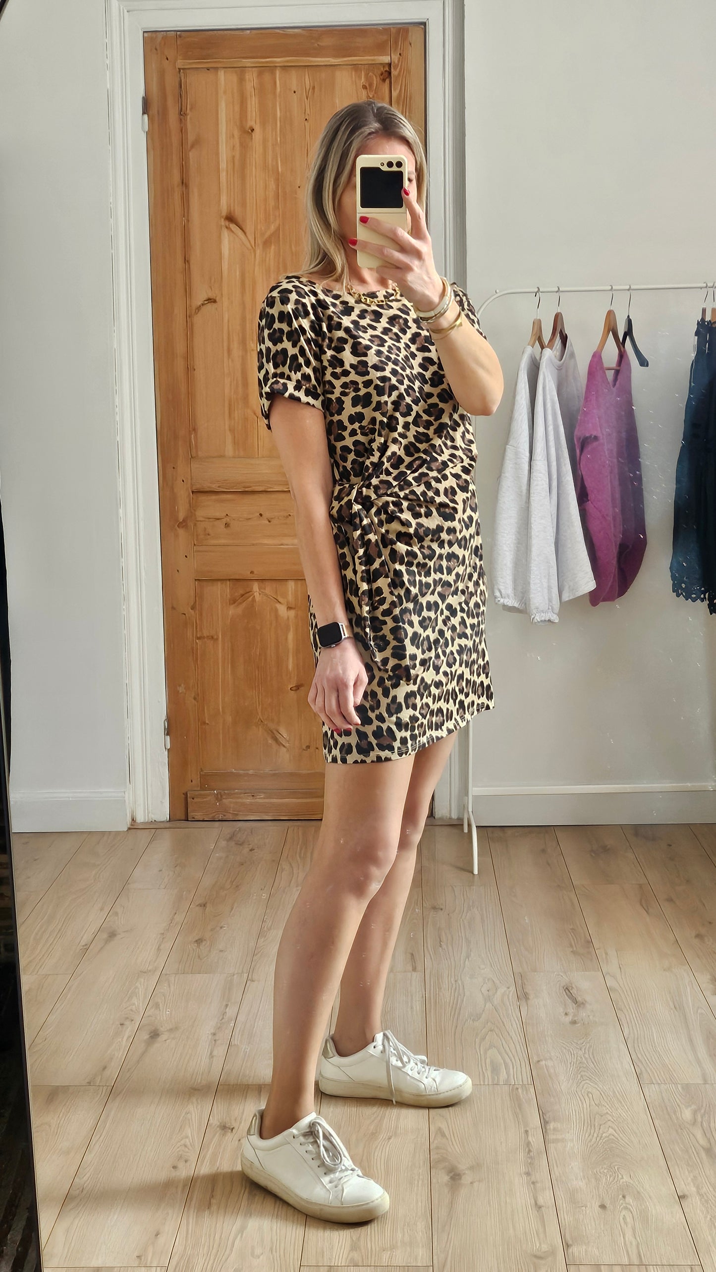 Robe courte léopard